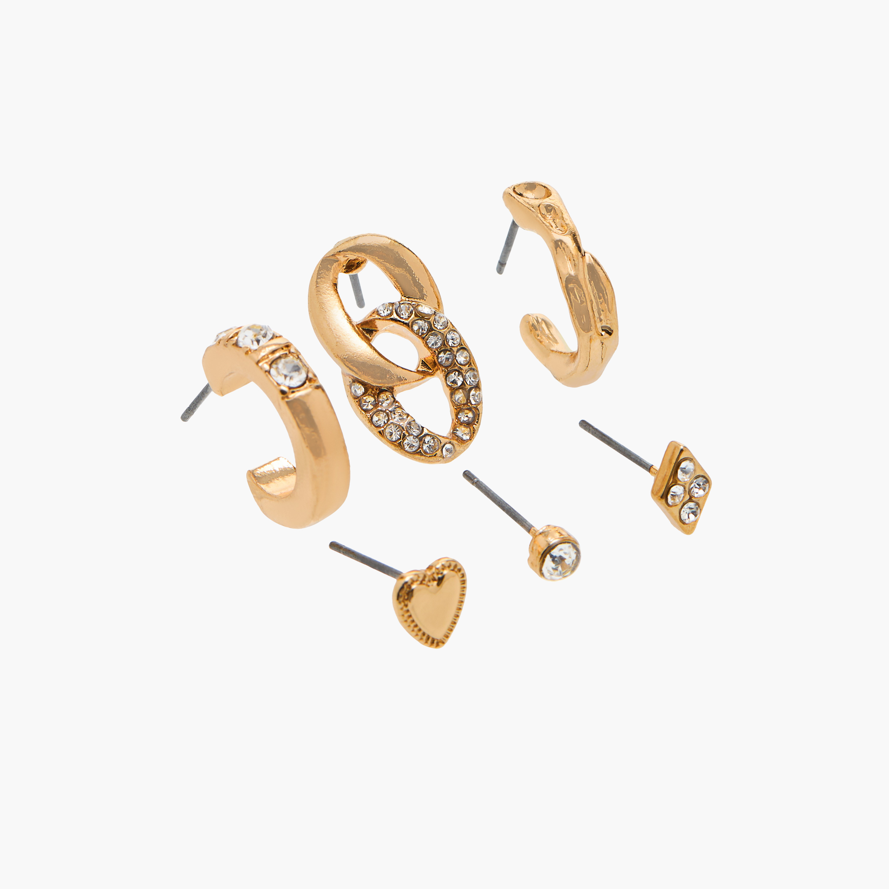 Flora Bella Assorted Stud Earrings with Pushback Closure - Set of 6-women-watchesandjewellery-jewellery-earrings-image-2