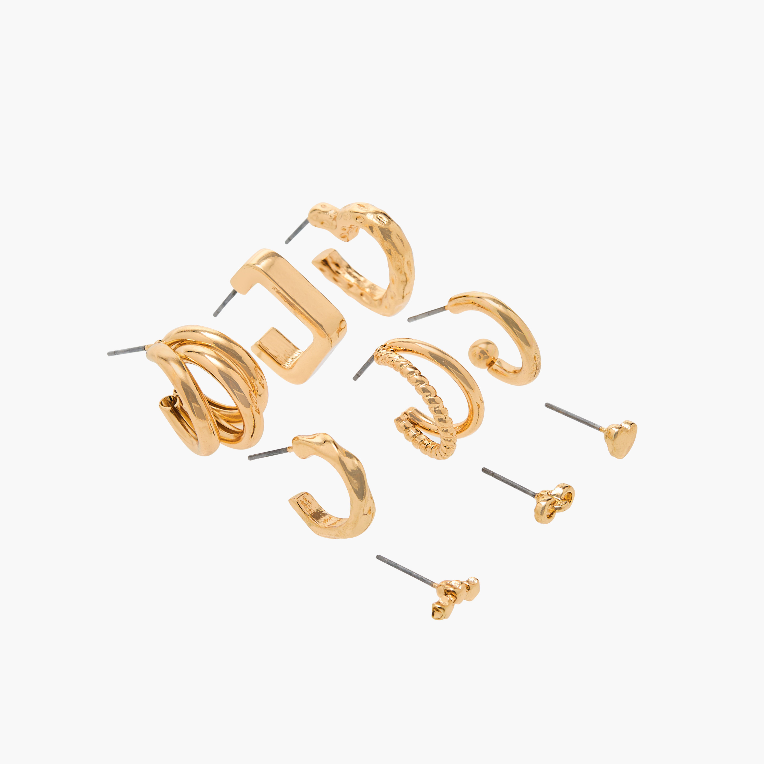 حلقان ميتاليك من فلورا بيلا - طقم 9 أزواج-women-watchesandjewellery-jewellery-earrings-image-2