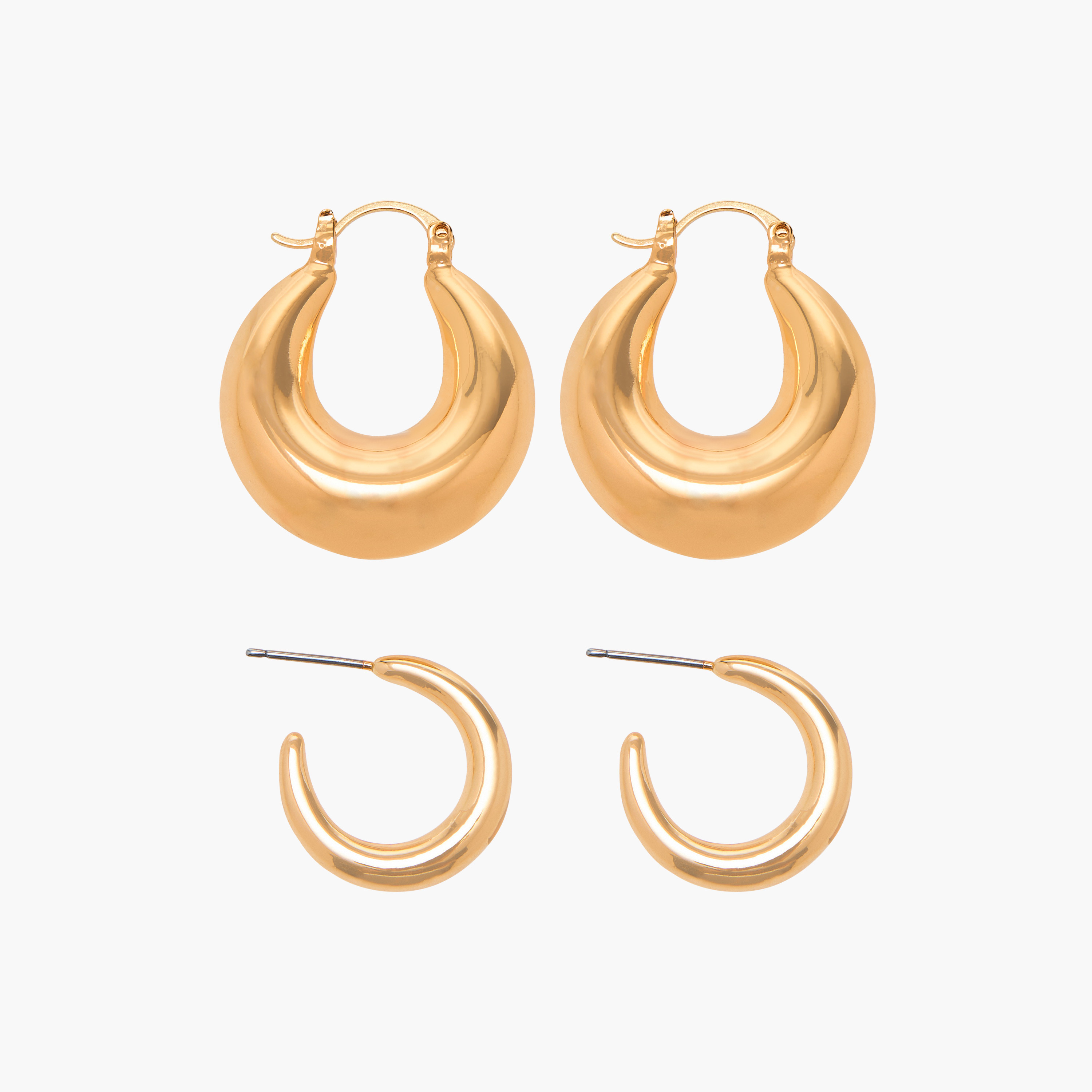 Flora Bella Hoop Metallic Earrings - Set of 2-women-watchesandjewellery-jewellery-earrings-image-1