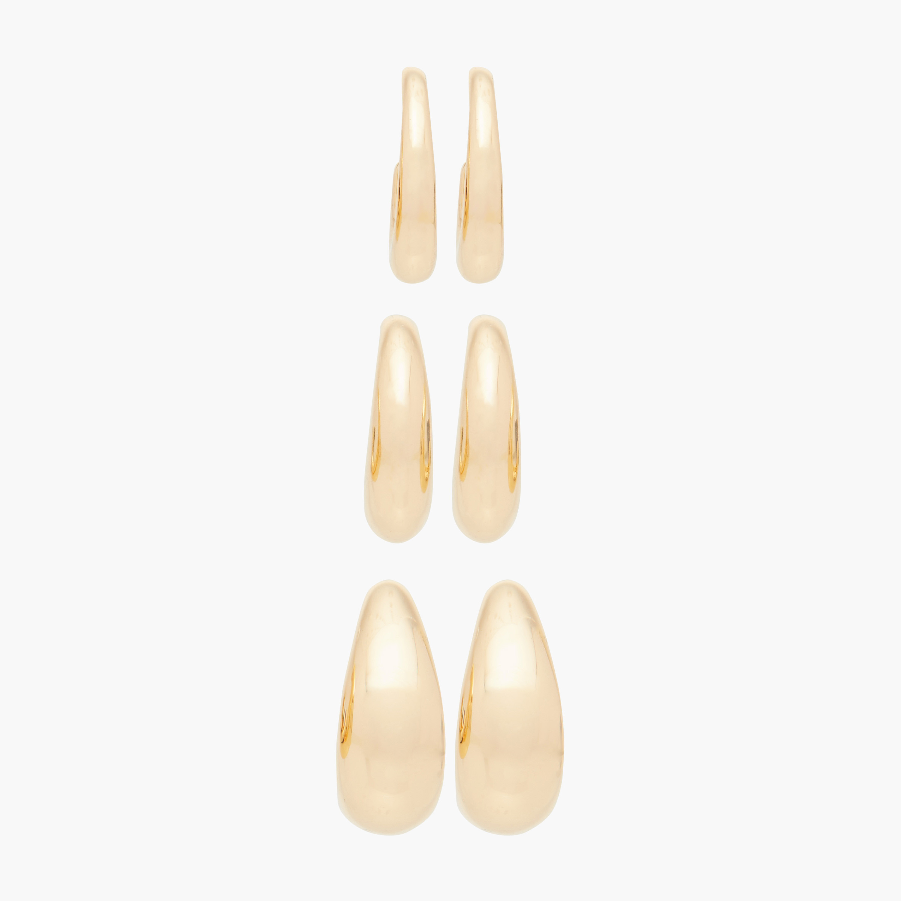 طقم أقراط دائرية 3 أزواج بمكبس إغلاق خلفي من فلورا بيلا-women-watchesandjewellery-jewellery-earrings-image-1