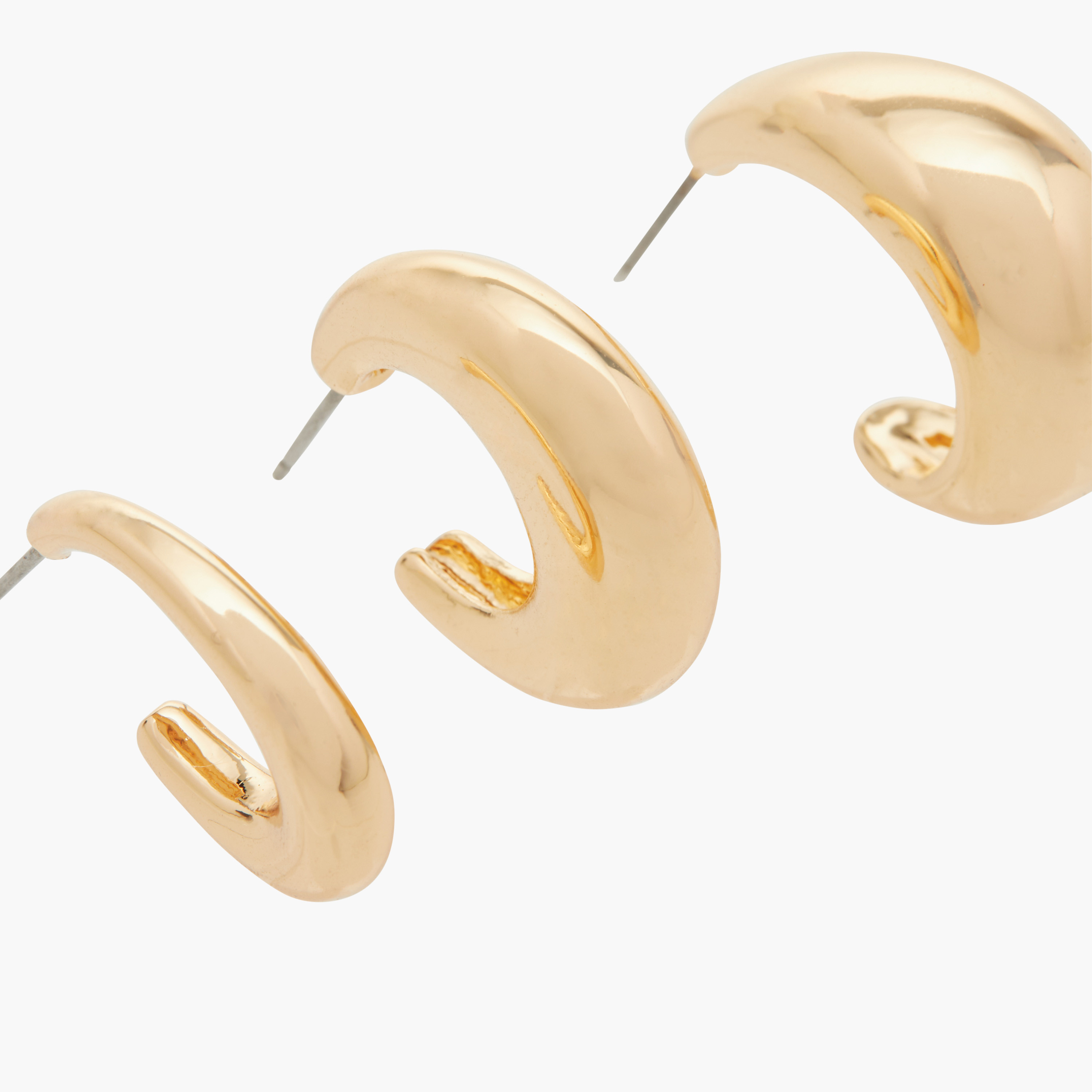 طقم أقراط دائرية 3 أزواج بمكبس إغلاق خلفي من فلورا بيلا-women-watchesandjewellery-jewellery-earrings-image-3