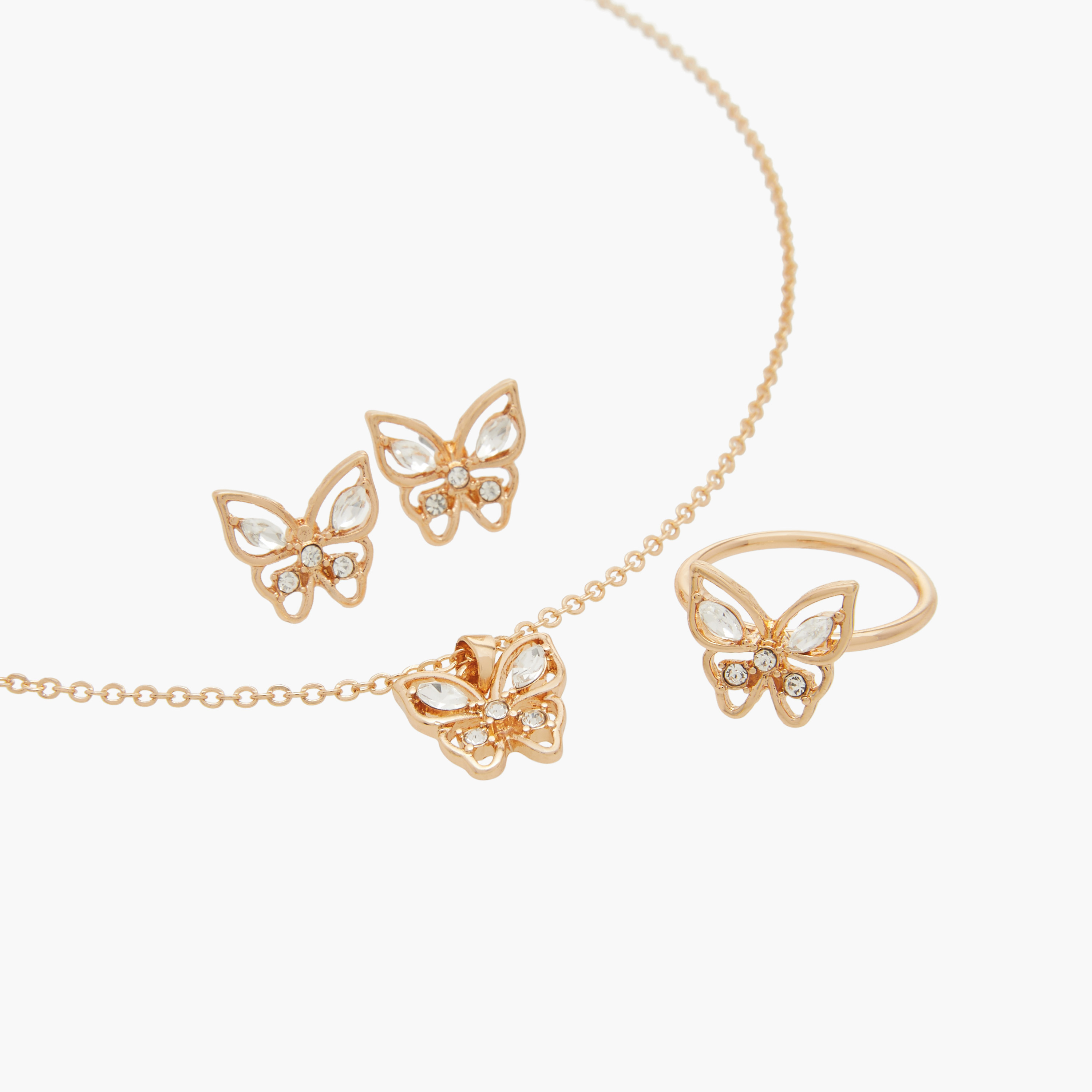 Flora Bella Butterfly Pendant Necklace with Earrings and Ring Set-women-watchesandjewellery-jewellery-jewellerysets-image-3