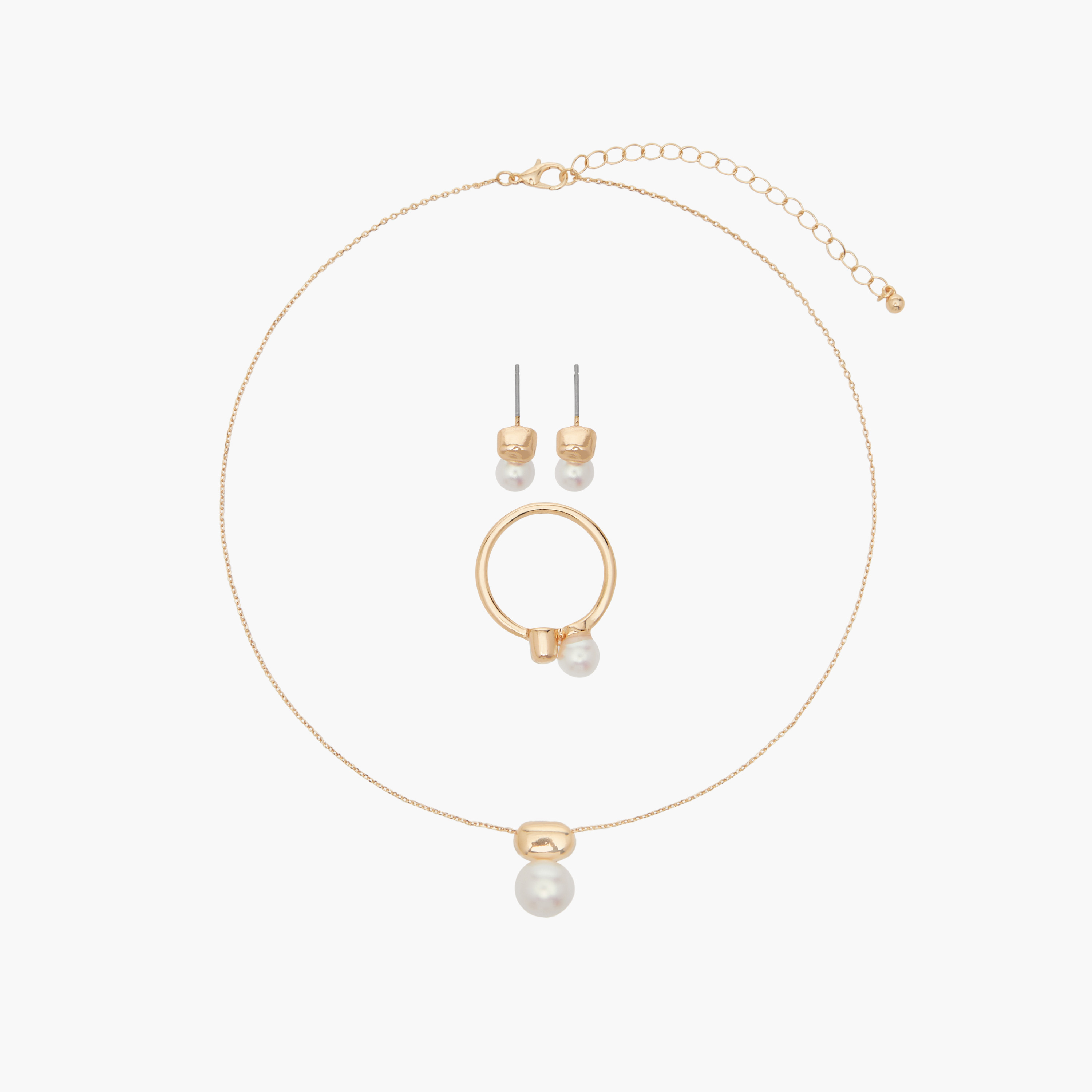 Flora Bella Pearl Pendant Necklace with Earrings and Ring Set-women-watchesandjewellery-jewellery-jewellerysets-image-1