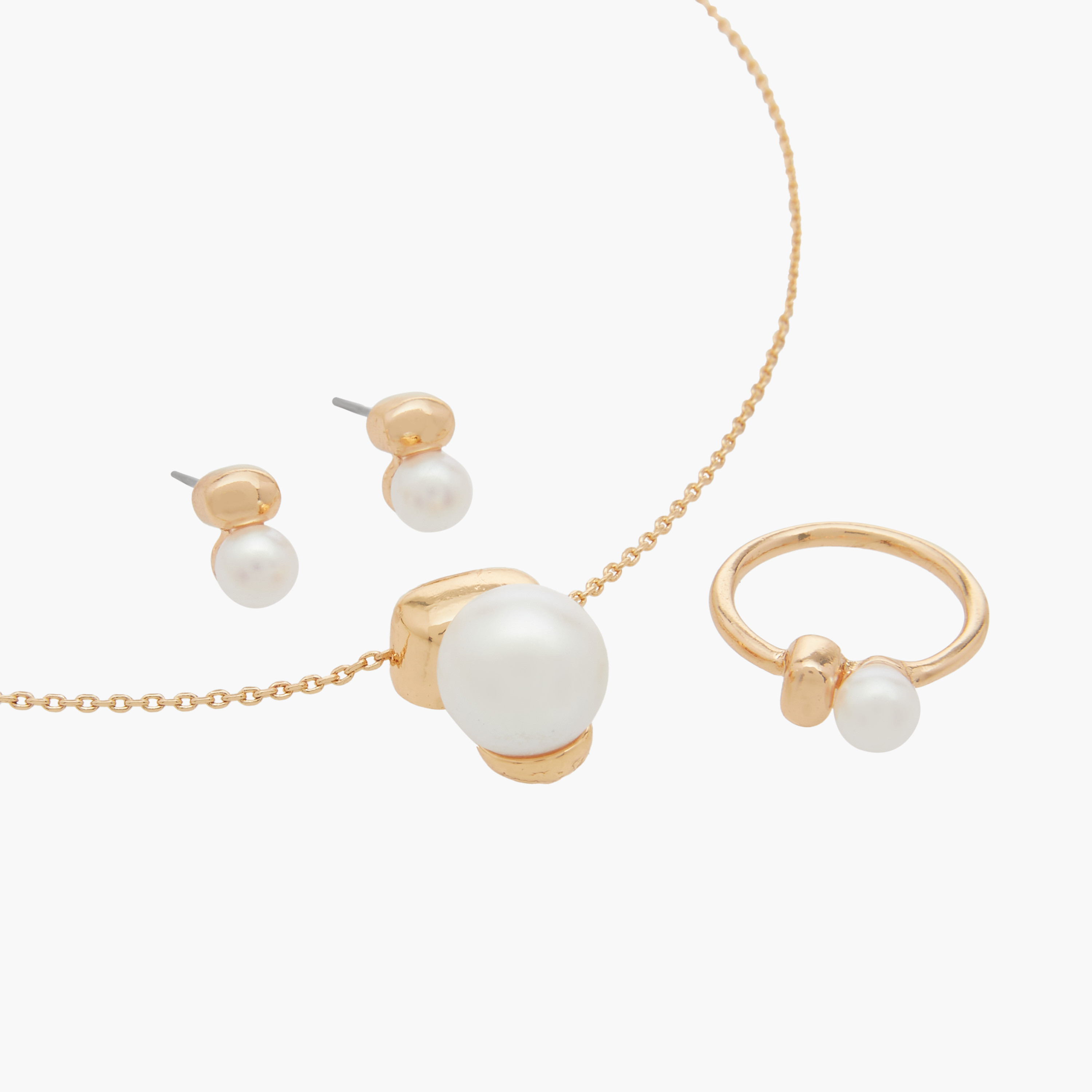 Flora Bella Pearl Pendant Necklace with Earrings and Ring Set-women-watchesandjewellery-jewellery-jewellerysets-image-3