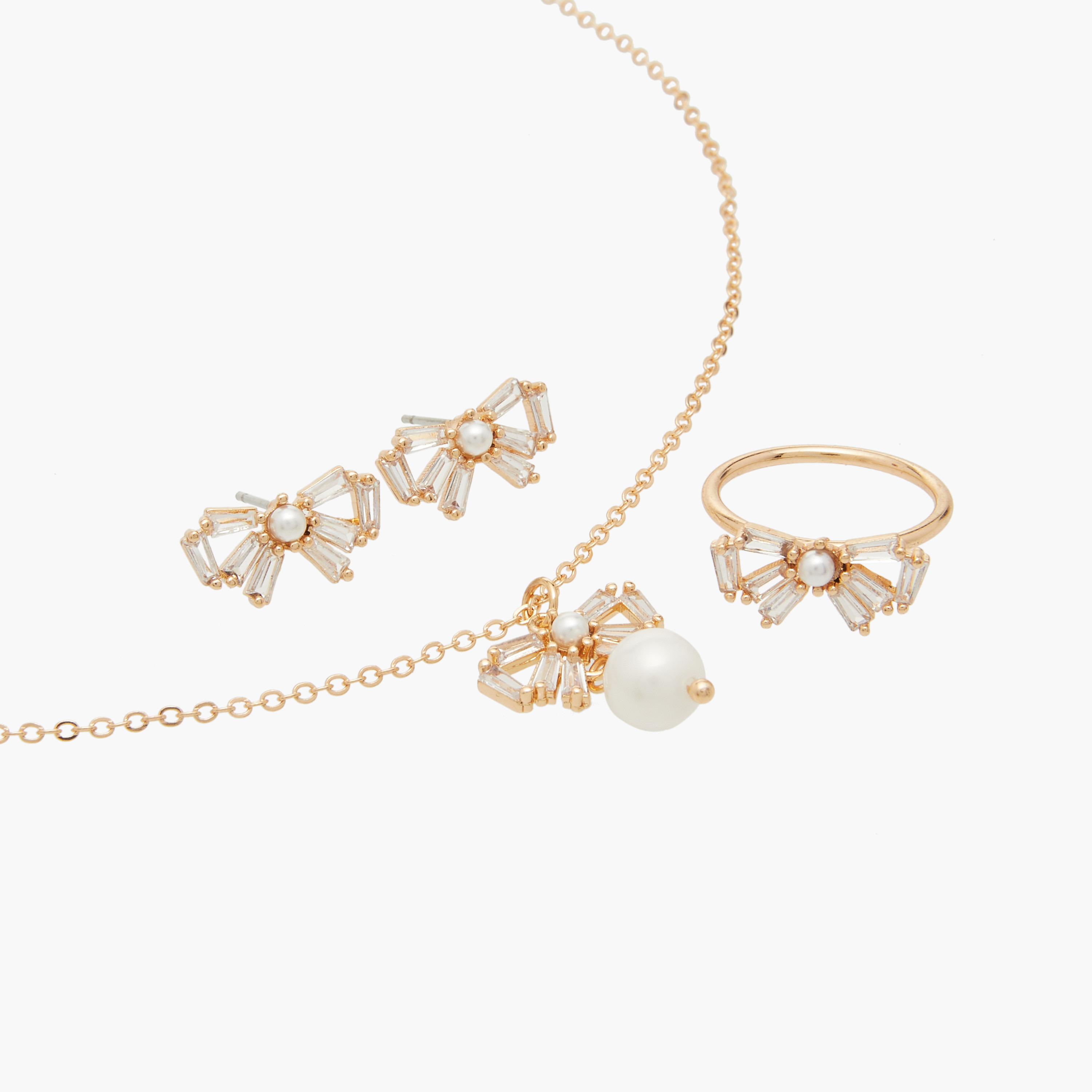 Flora Bella Bow Pendant Necklace with Earrings and Ring Set-women-watchesandjewellery-jewellery-jewellerysets-image-3