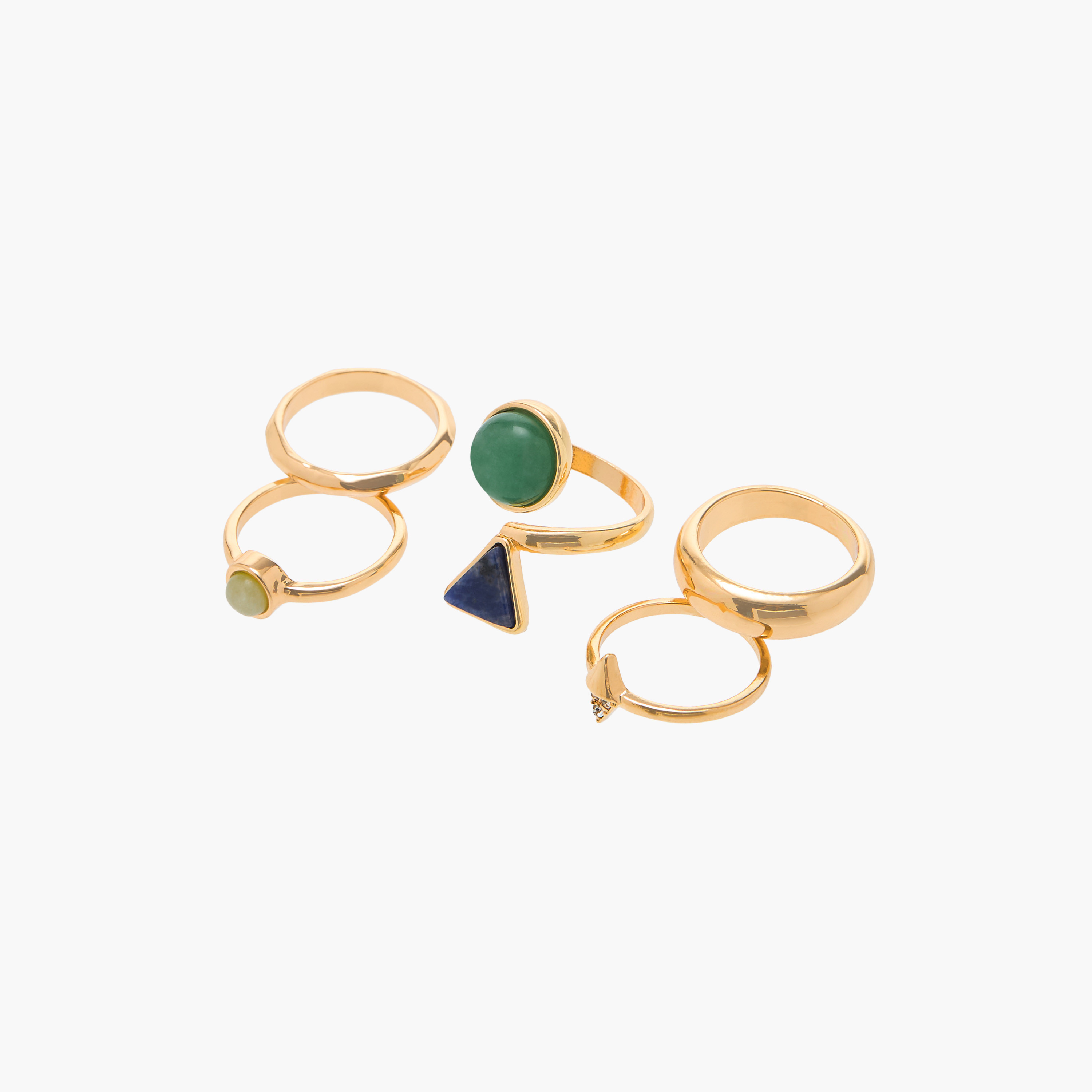 Flora Bella Assorted Metallic Ring - Set of 5-women-watchesandjewellery-jewellery-rings-image-1