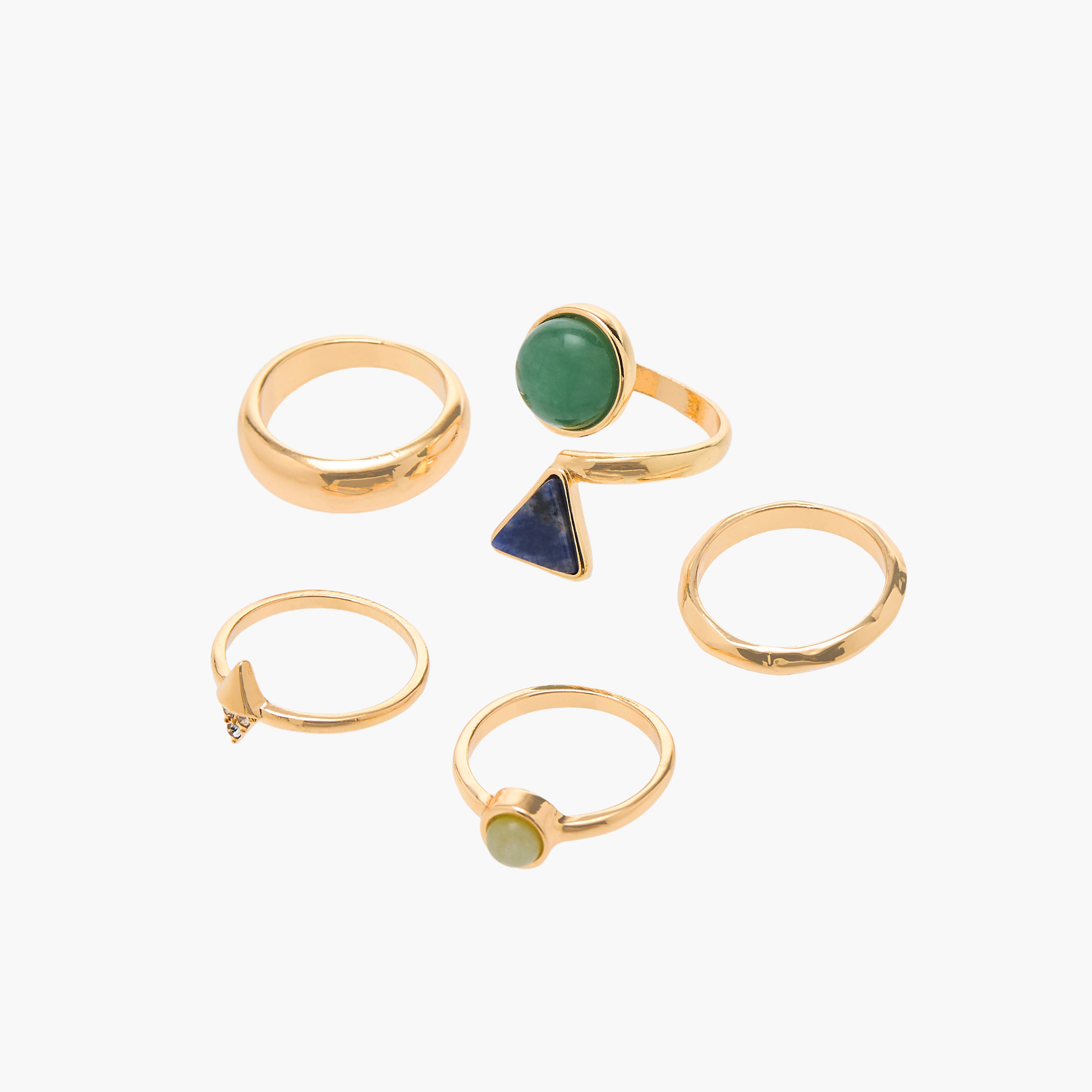 Flora Bella Assorted Metallic Ring - Set of 5-women-watchesandjewellery-jewellery-rings-image-2