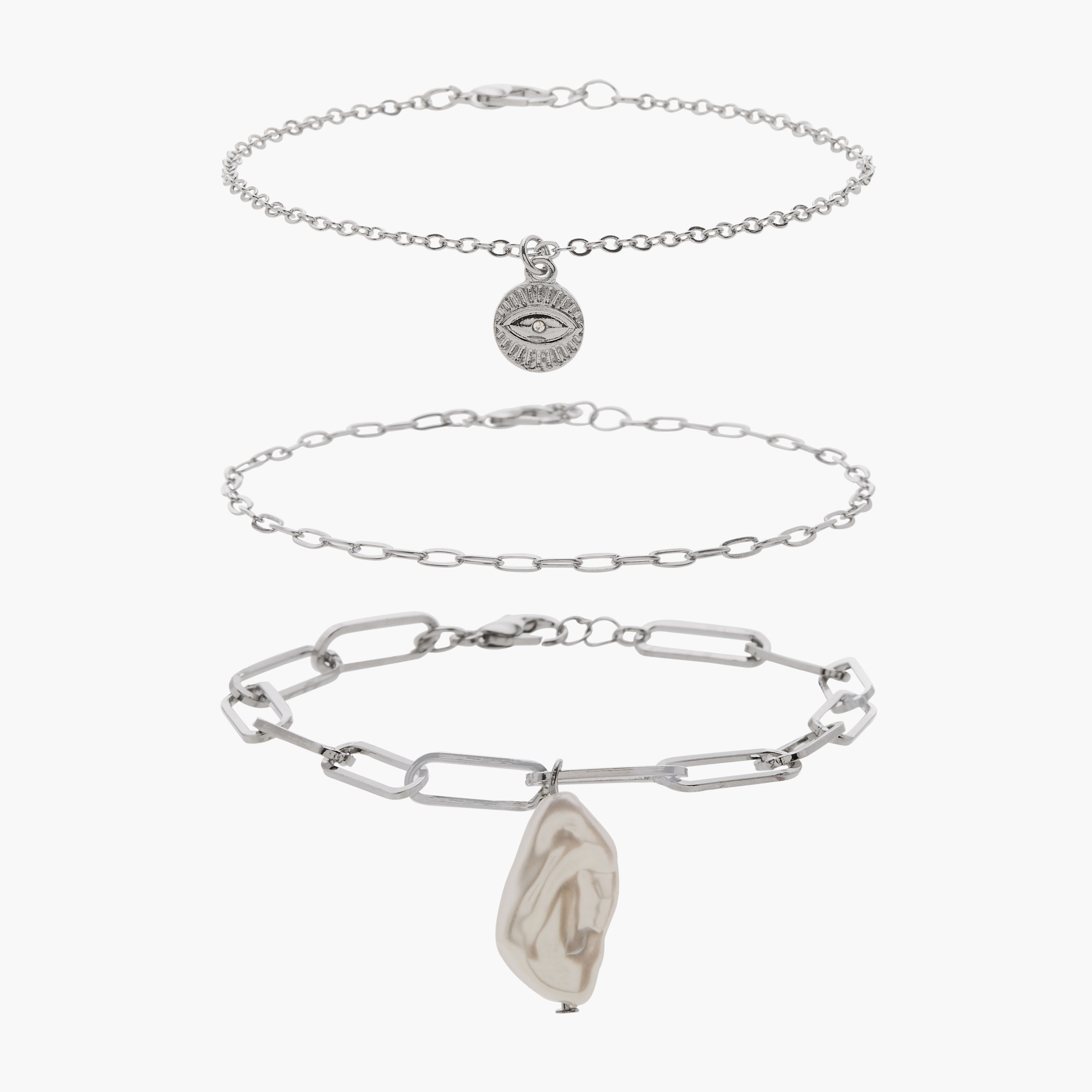 أساور متنوعة 3 قطع بمشبك إغلاق من فلورا بيلا-women-watchesandjewellery-jewellery-banglesandbracelets-image-10