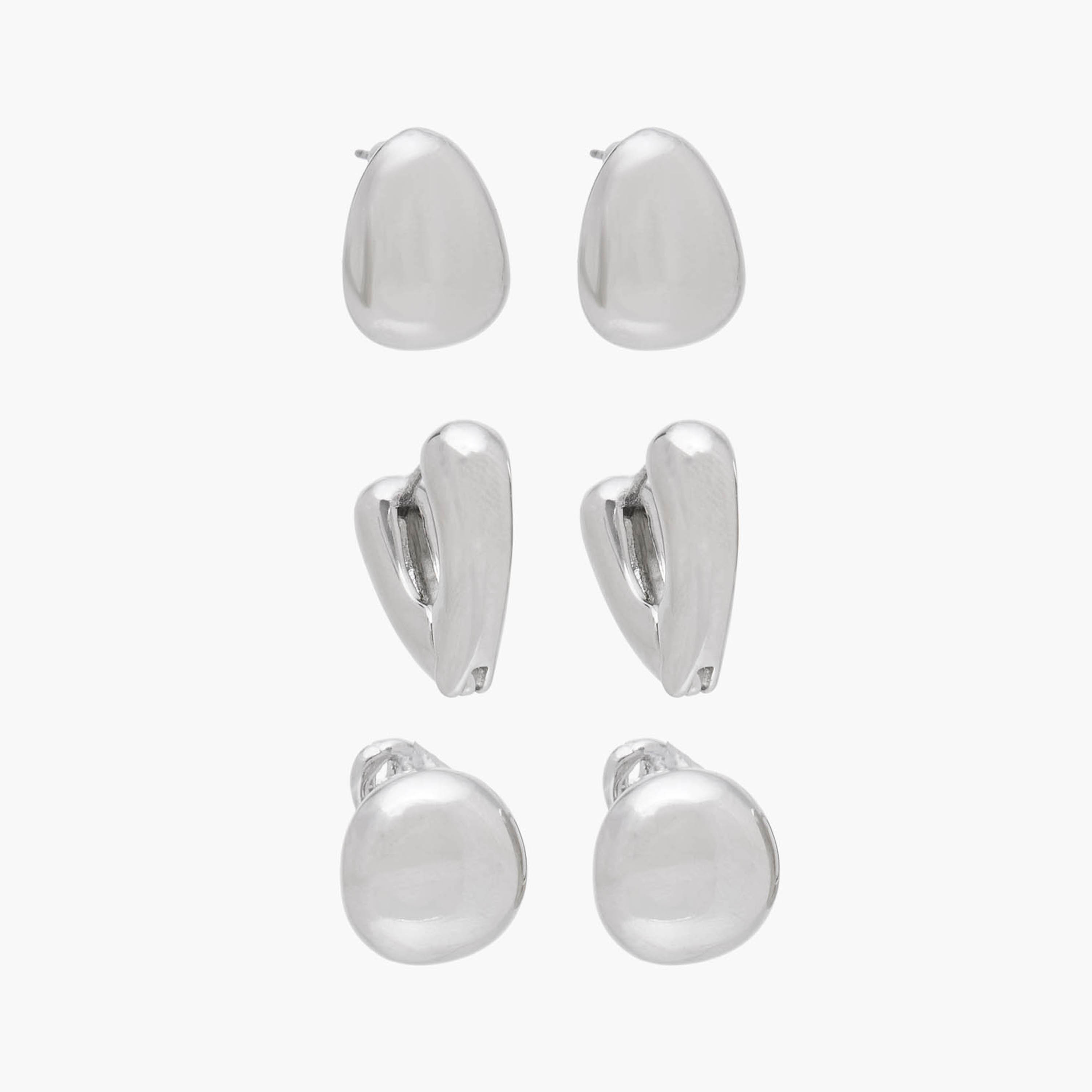 مجموعة أقراط معدنية من فلورا بيلا عدد 3-women-watchesandjewellery-jewellery-earrings-image-1