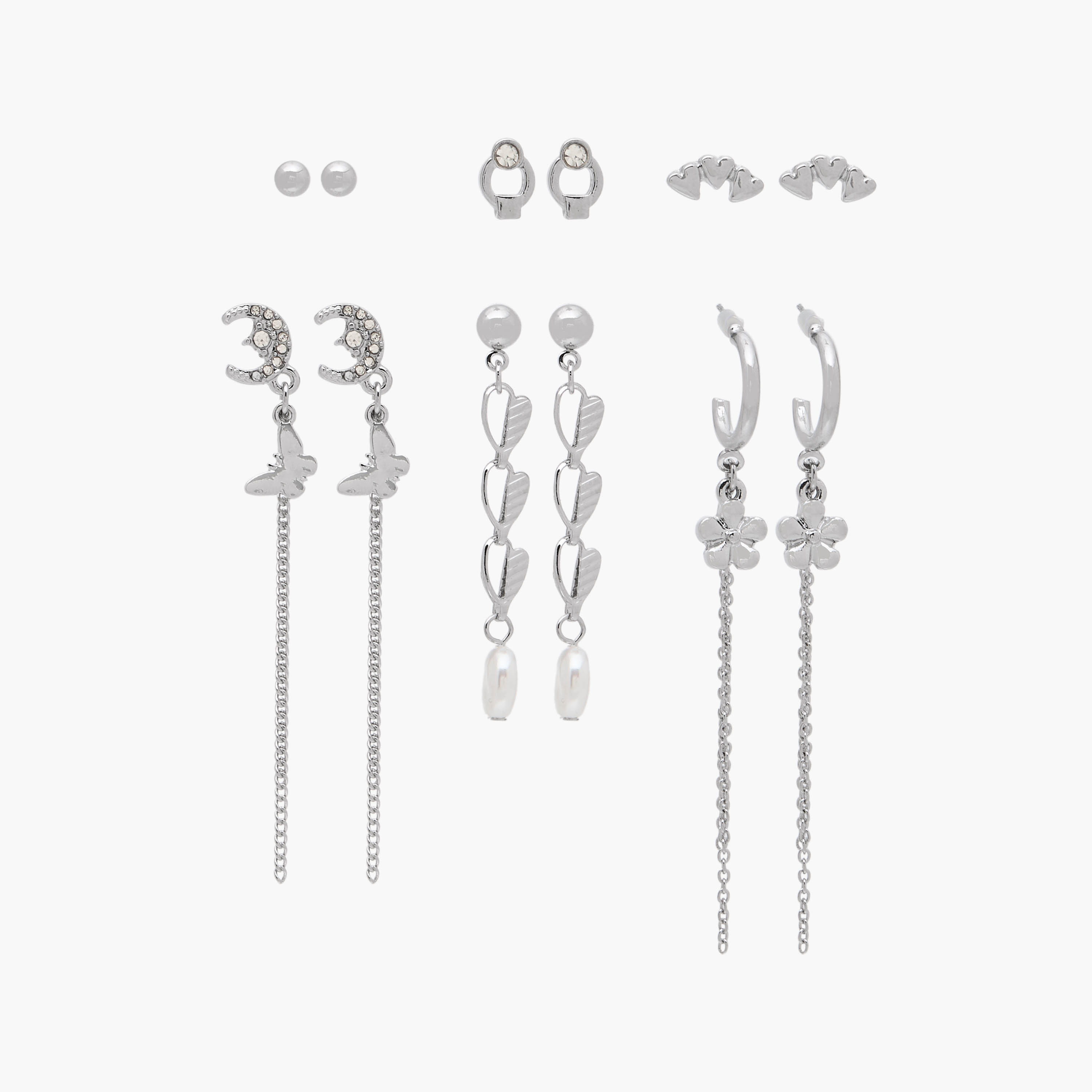 Flora Bella Assorted Earrings with Pushback Closure - Set of 6-women-watchesandjewellery-jewellery-earrings-image-1