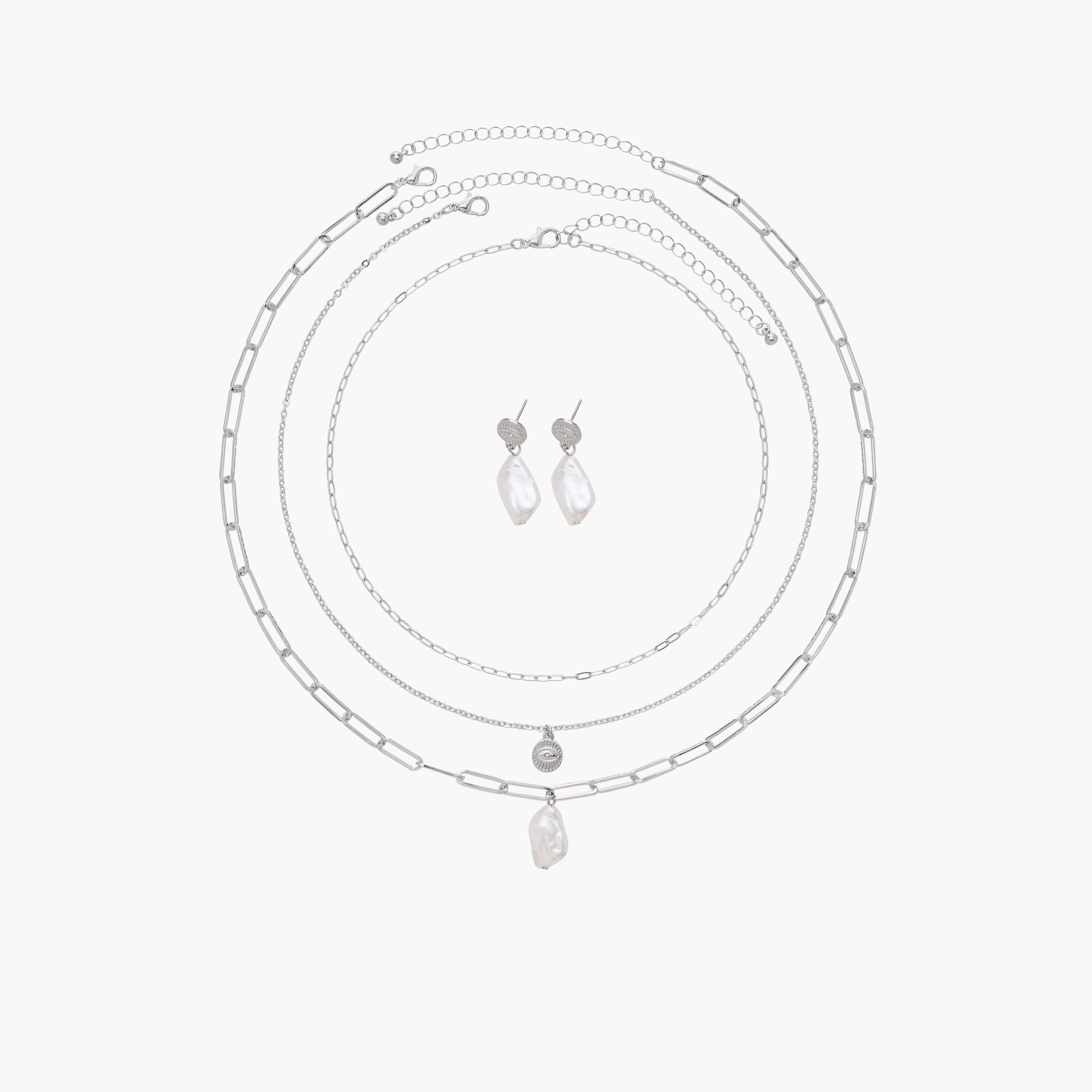 طقم عقد وحلقان متنوعة 4 قطع من فلورا بيلا-women-watchesandjewellery-jewellery-jewellerysets-image-8