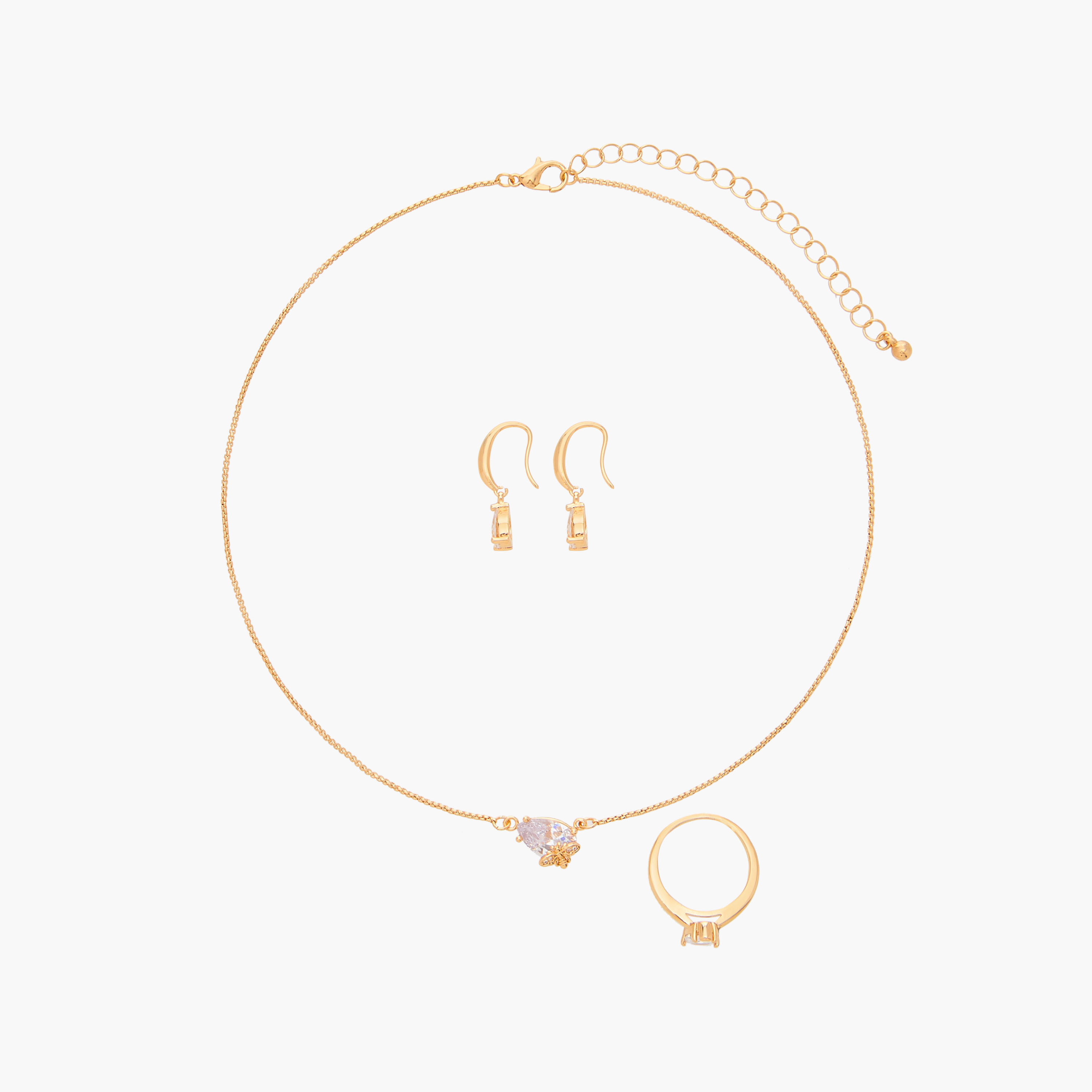 Flora Bella Embellished Pendant Necklace with Earrings and Ring Set-women-watchesandjewellery-jewellery-jewellerysets-image-1