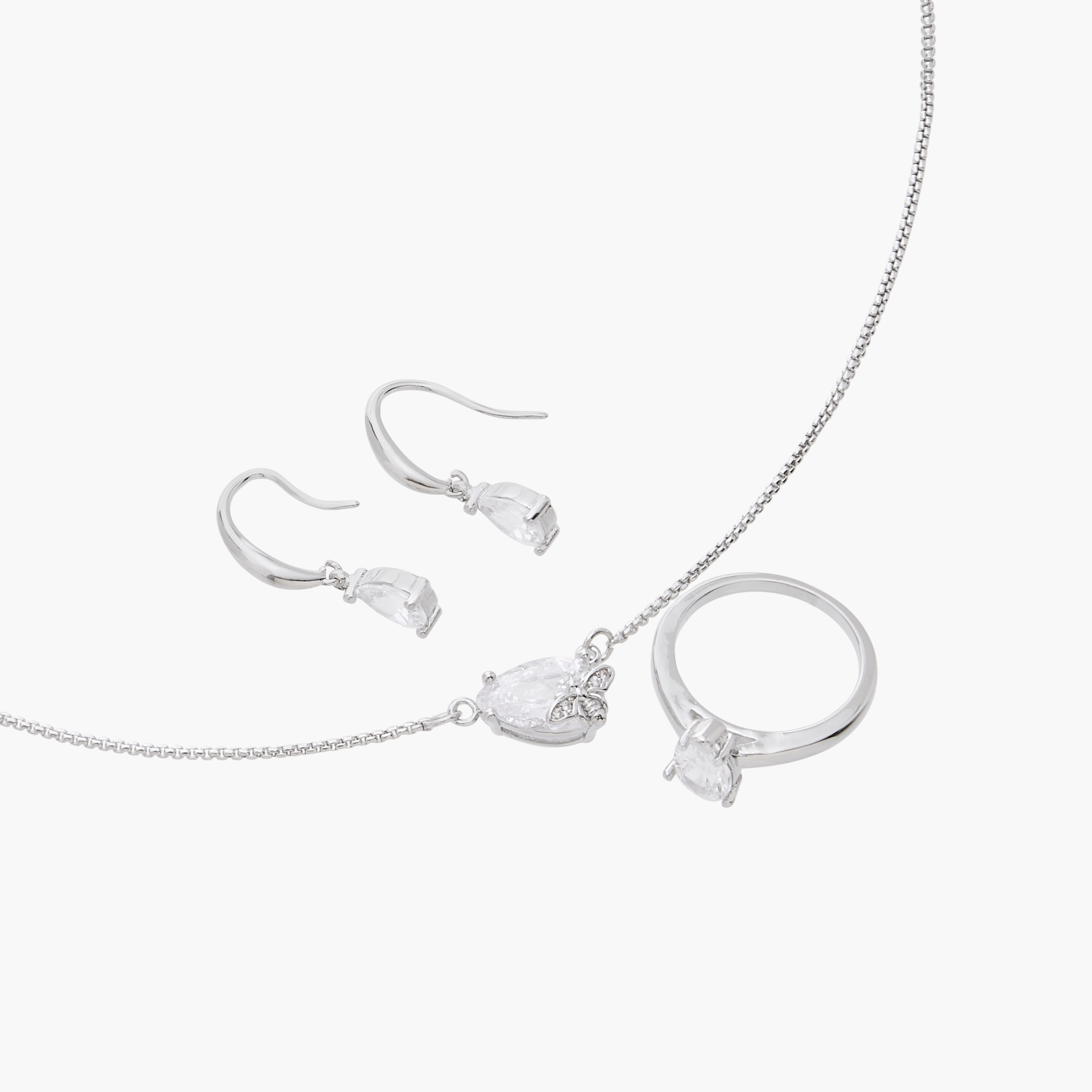Flora Bella Embellished Pendant Necklace with Earrings and Ring Set-women-watchesandjewellery-jewellery-jewellerysets-image-3