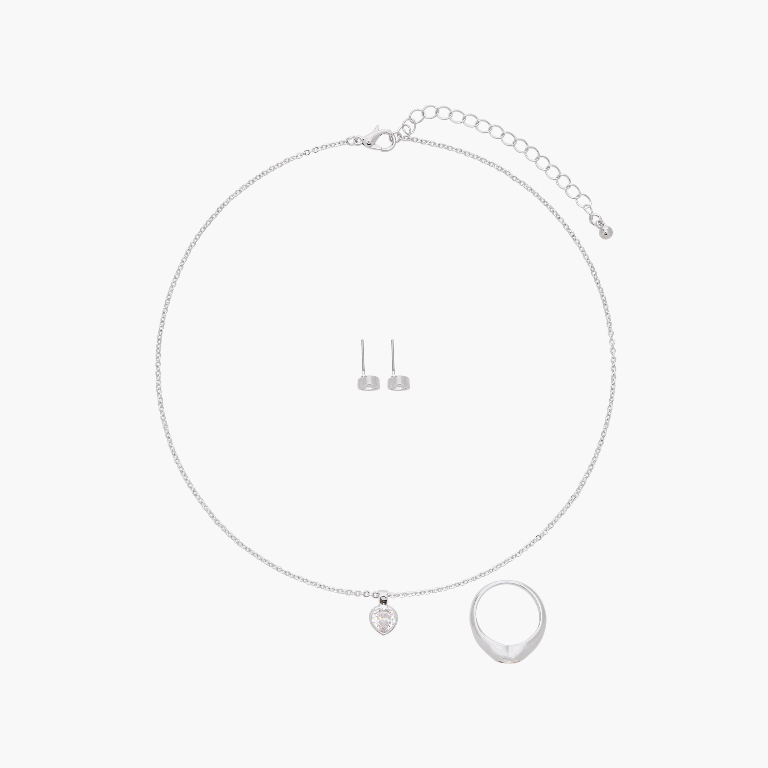 Flora Bella Embellished Pendant Necklace with Earrings and Ring Set-women-watchesandjewellery-jewellery-jewellerysets-image-1