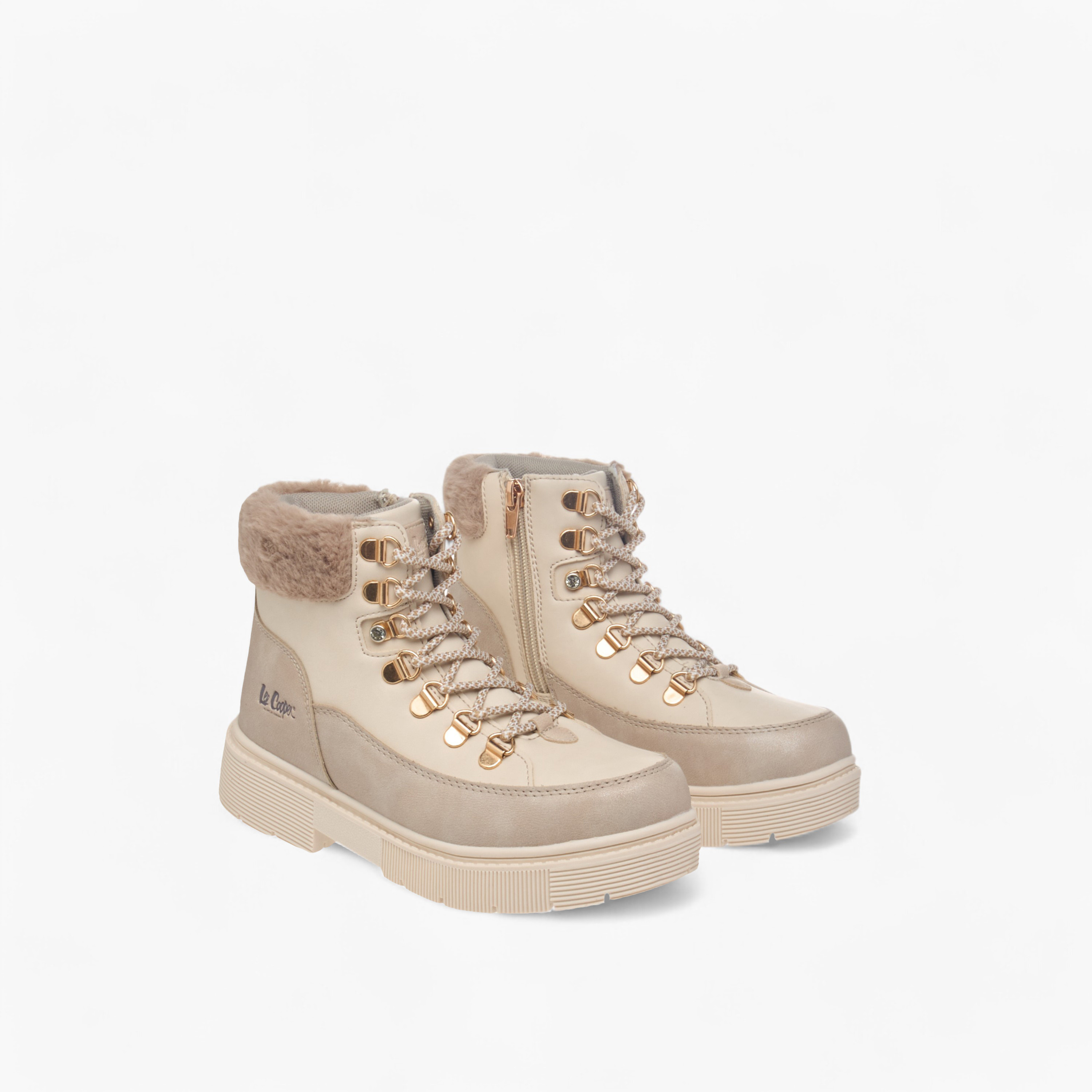 Lee Cooper Girls' Panelled Ankle Boots with Zip Closure-girls-shoes-boots-image-1