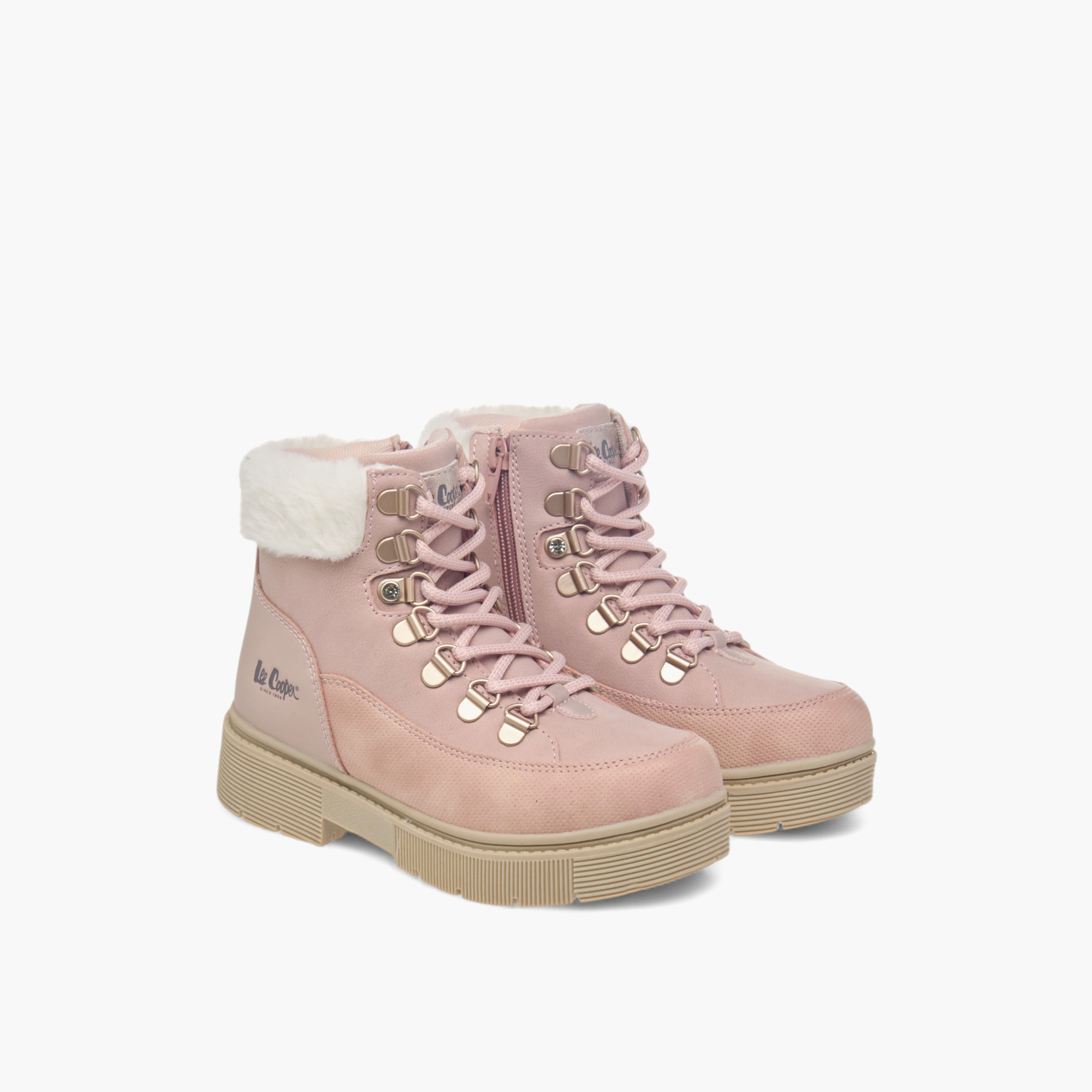 Lee Cooper Girls' Panelled Ankle Boots with Zip Closure-girls-shoes-boots-image-7