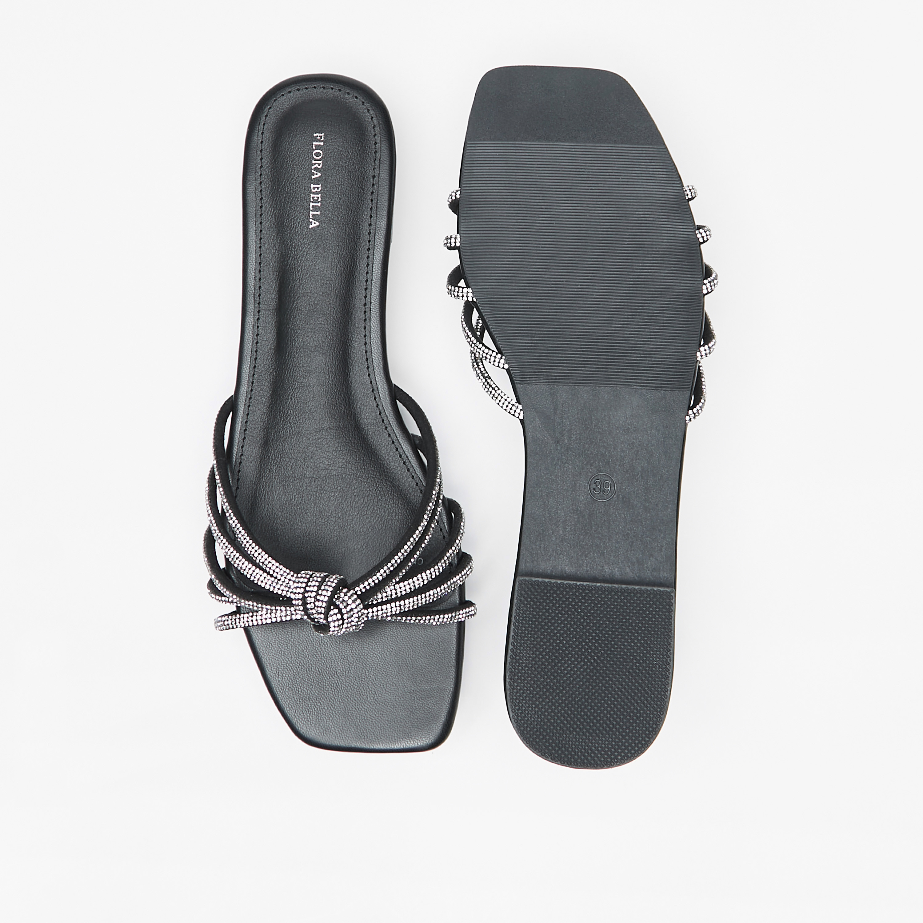 Flora Bella Embellished Slip-On Sandals with Knot Detail-women-shoes-flats-sandals-image-4