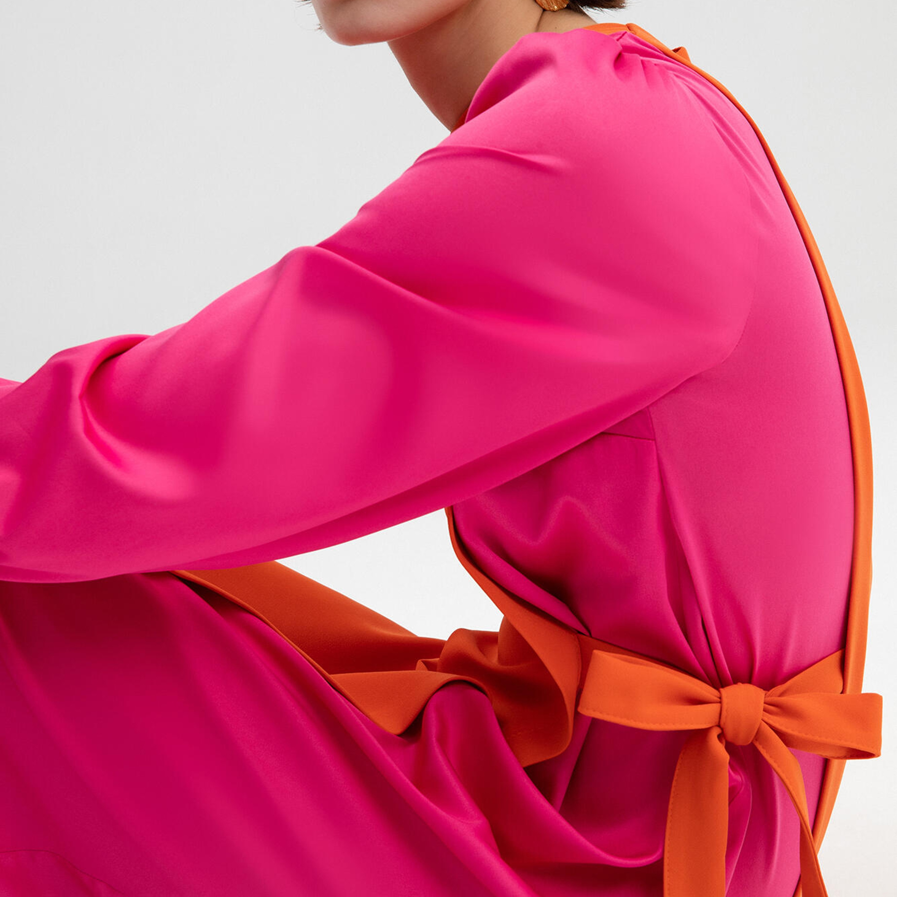 فستان ماكسي برقبة دائرية مع ملفوف ذو كلر بلوكد من توش بريف-women-clothing-dresses-image-4