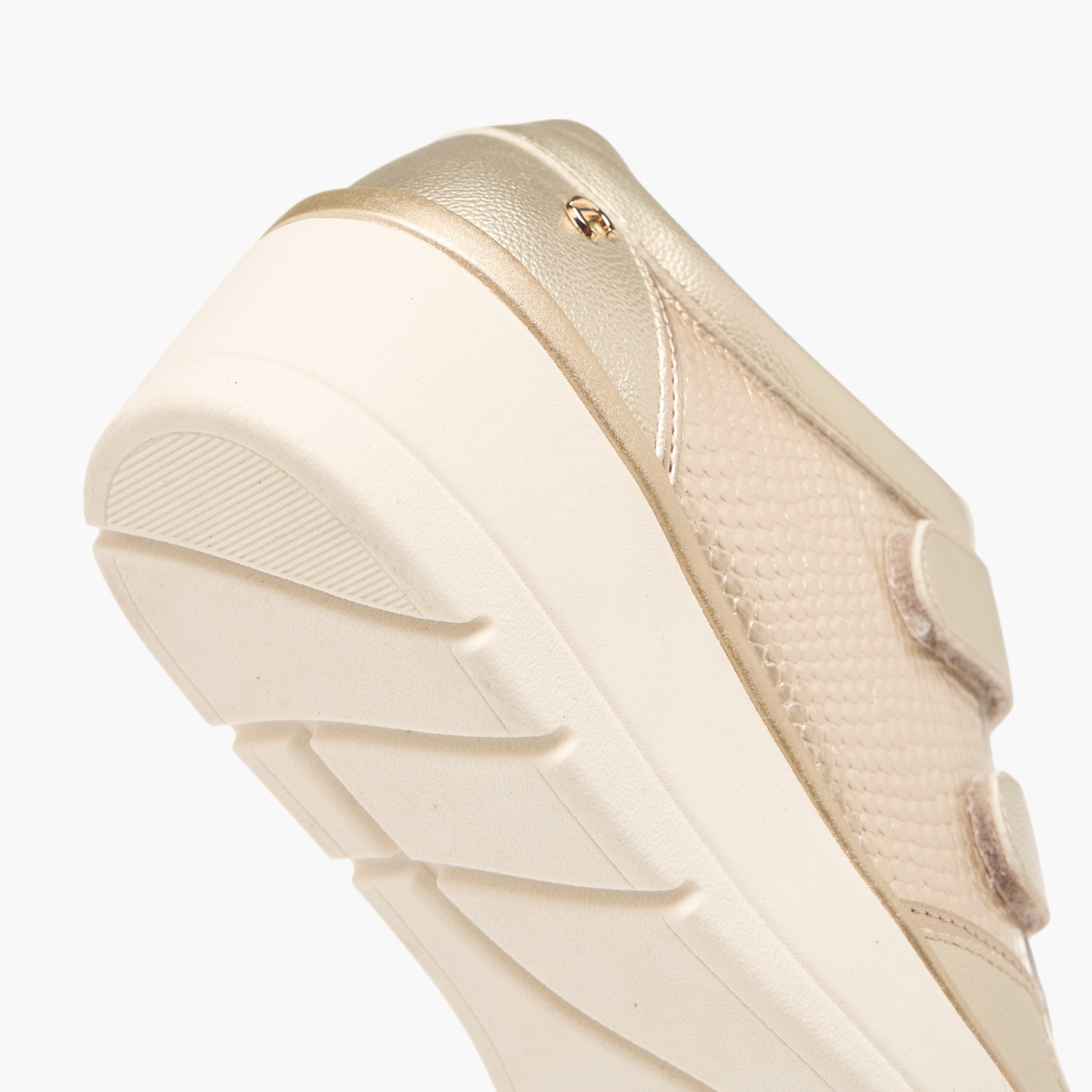 Le Confort Textured Wedge Heel Comfort Sneakers with Hook and Loop Closure-women-shoes-sneakers-image-5