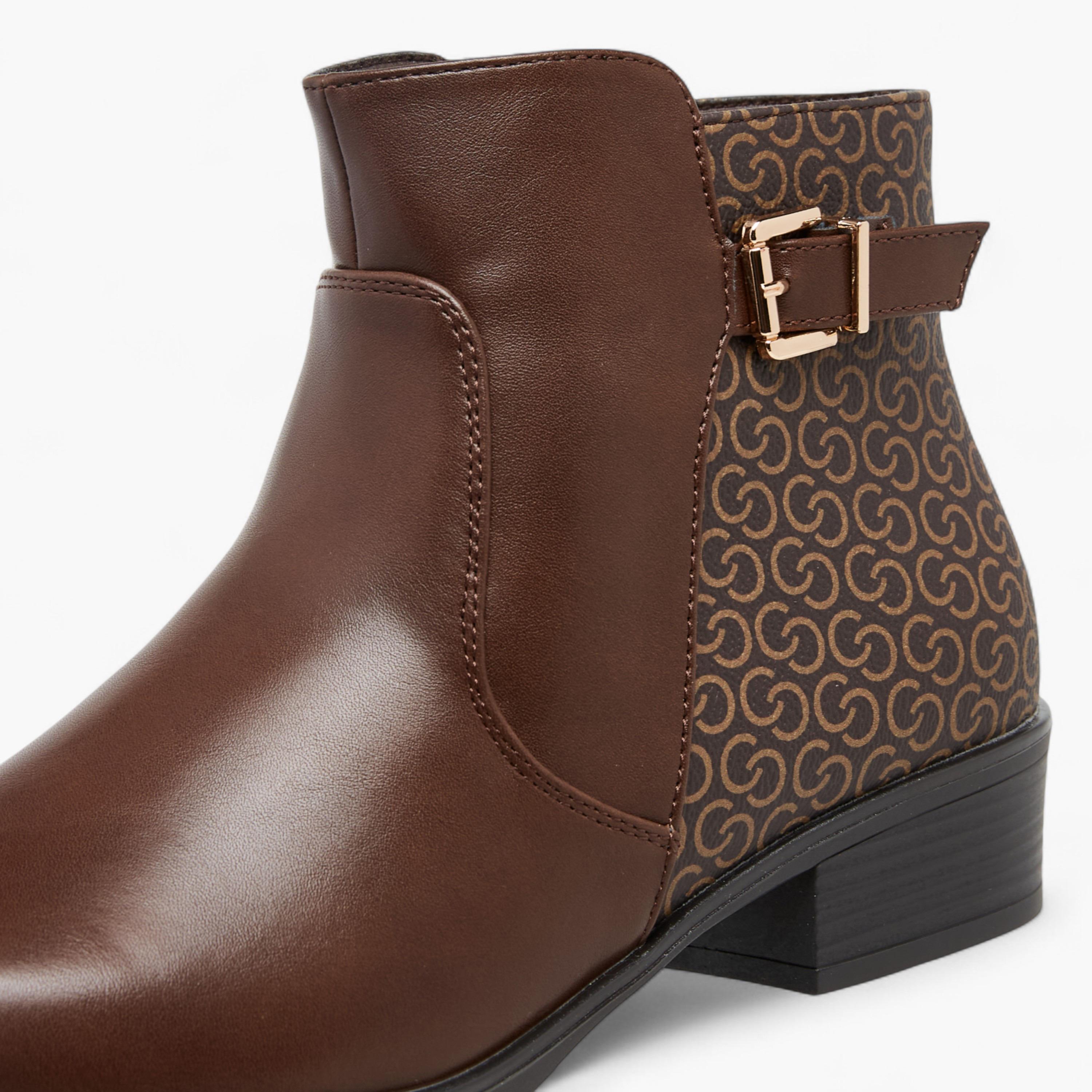 Celeste Women's Buckle Accent Block Heeled Ankle Boots with Zip Closure-women-shoes-boots-image-6