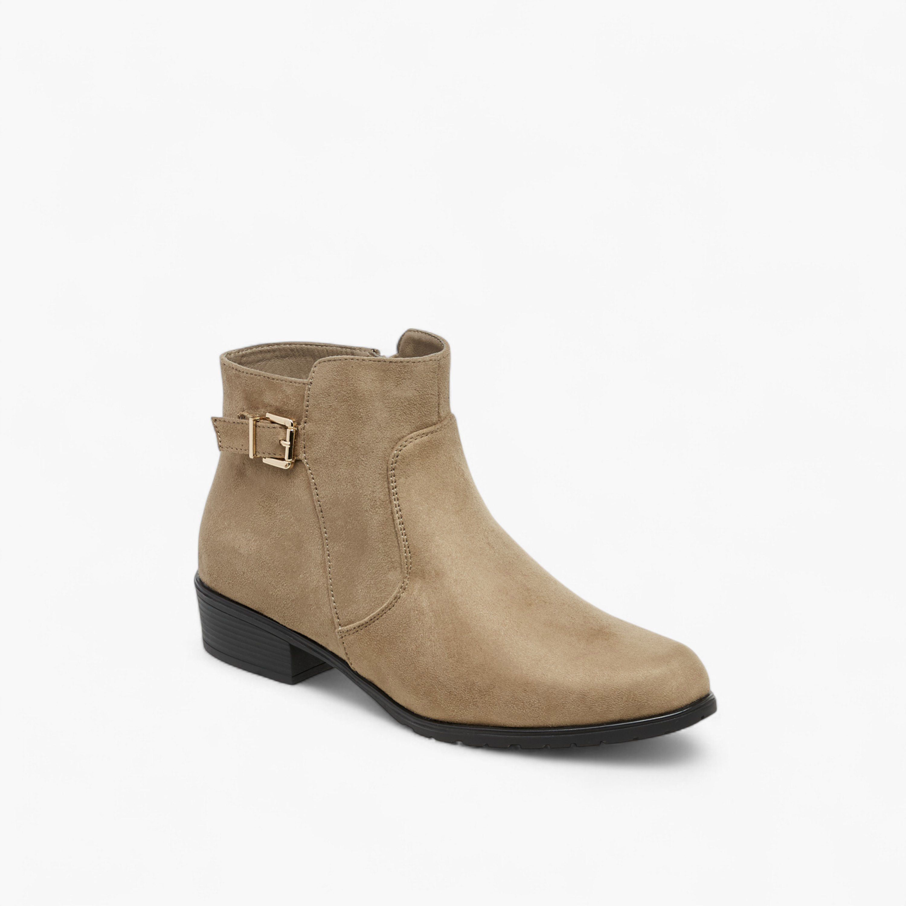 Celeste Women's Buckle Accent Block Heeled Ankle Boots with Zip Closure-women-shoes-boots-image-2