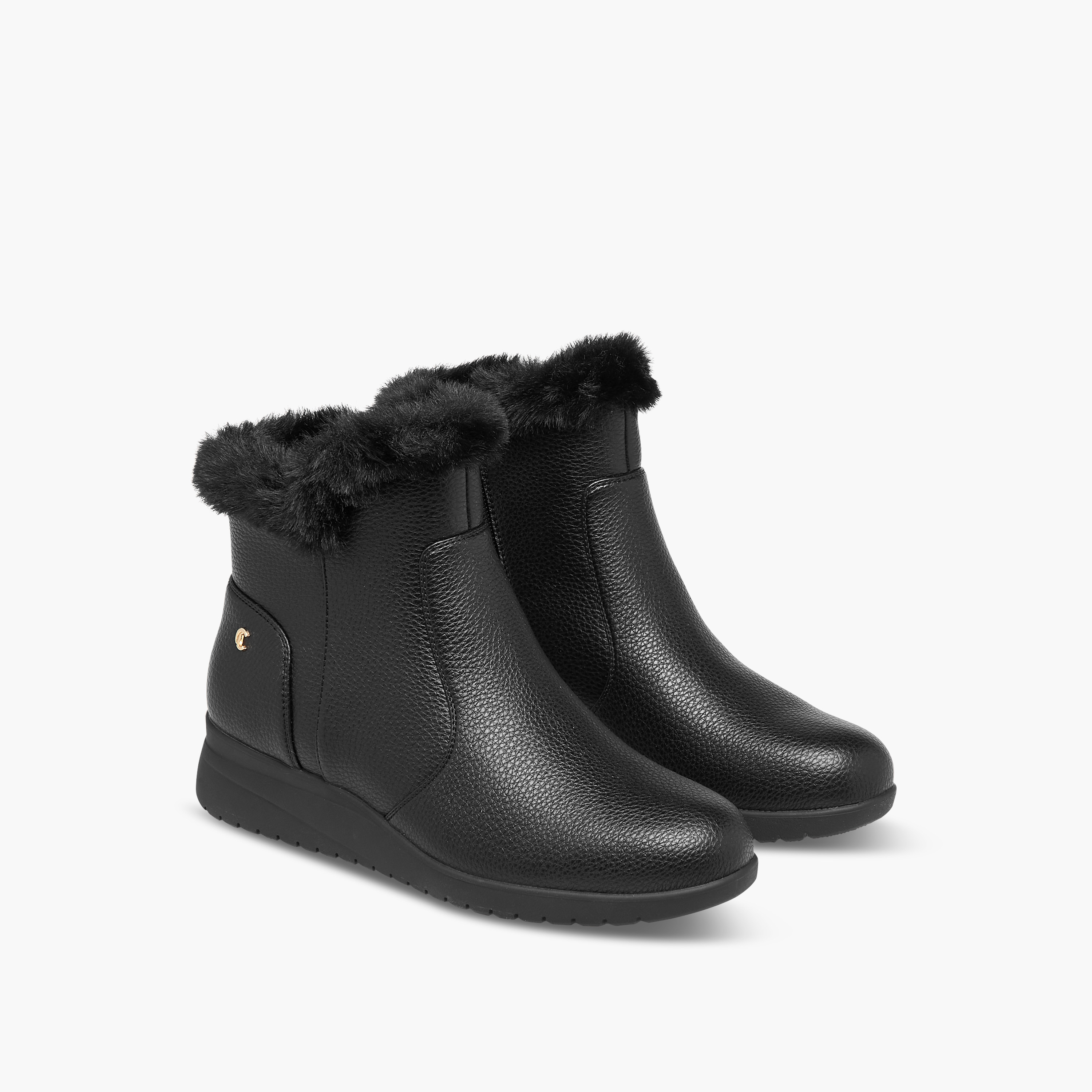 Le Confort Women's Fur Accent Ankle Boots-women-shoes-boots-image-1