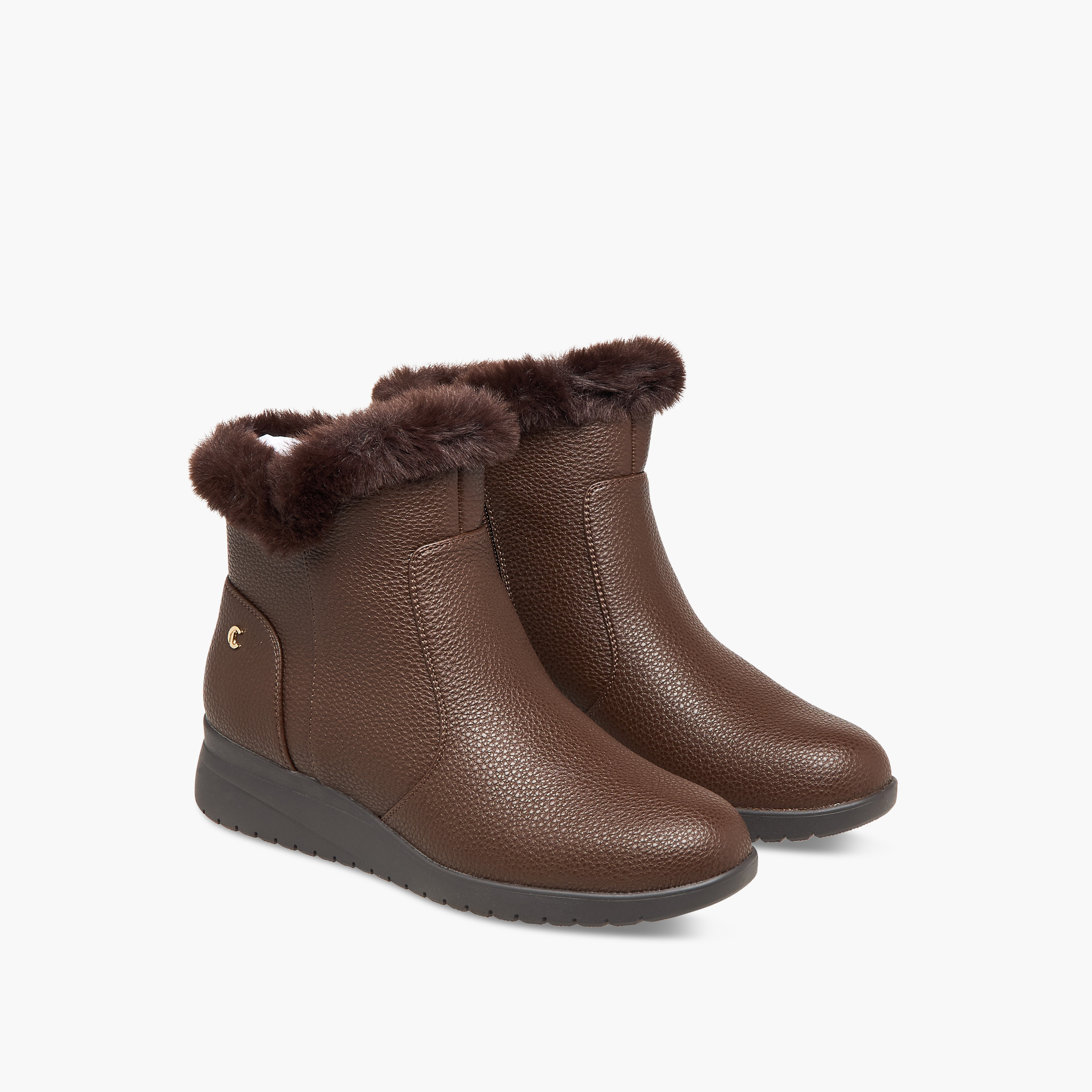 Le Confort Women's Fur Accent Ankle Boots-women-shoes-boots-image-1