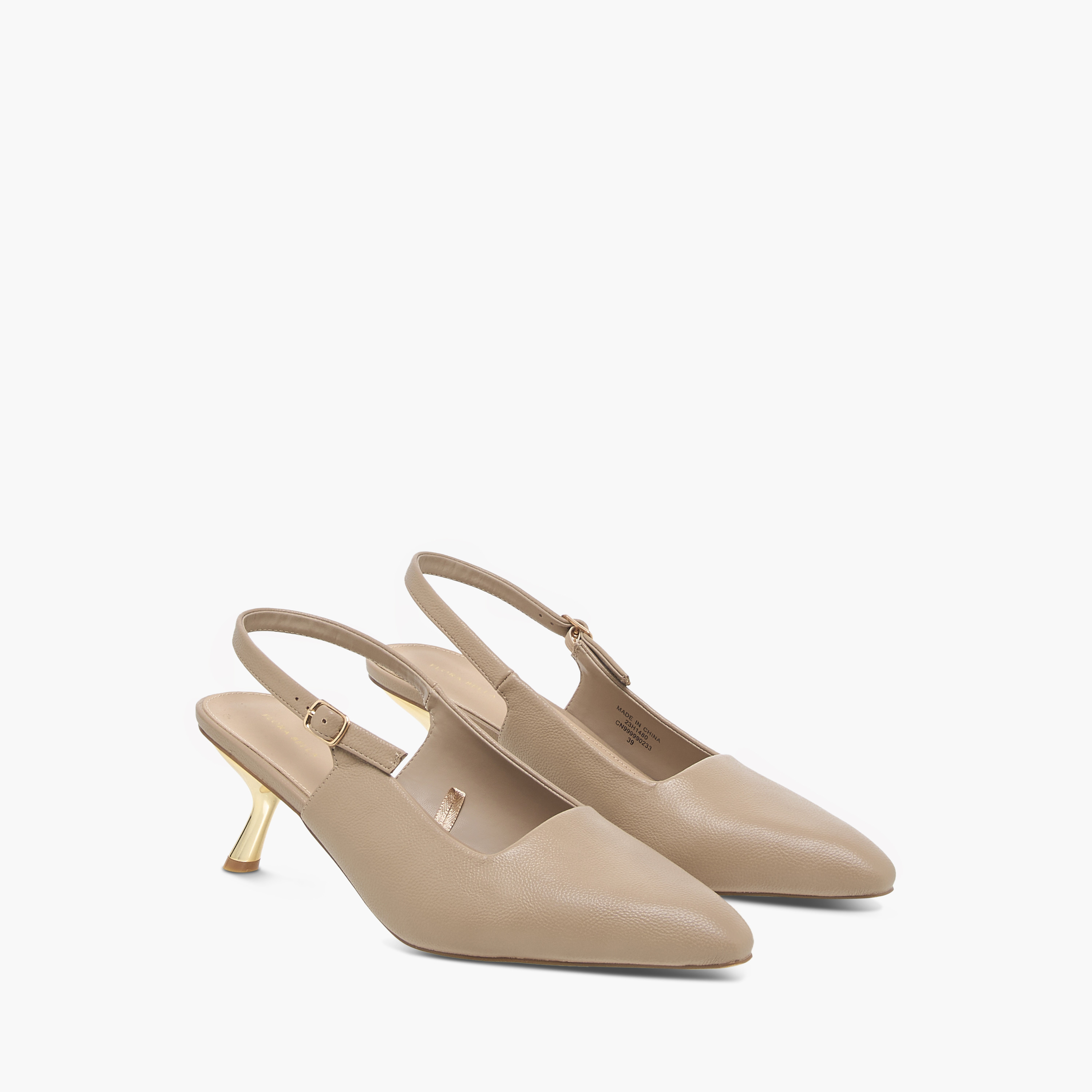 Flora Bella Solid Slingback Sandals with Buckle Closure and Kitten Heels-women-shoes-sandals-heeled-image-6