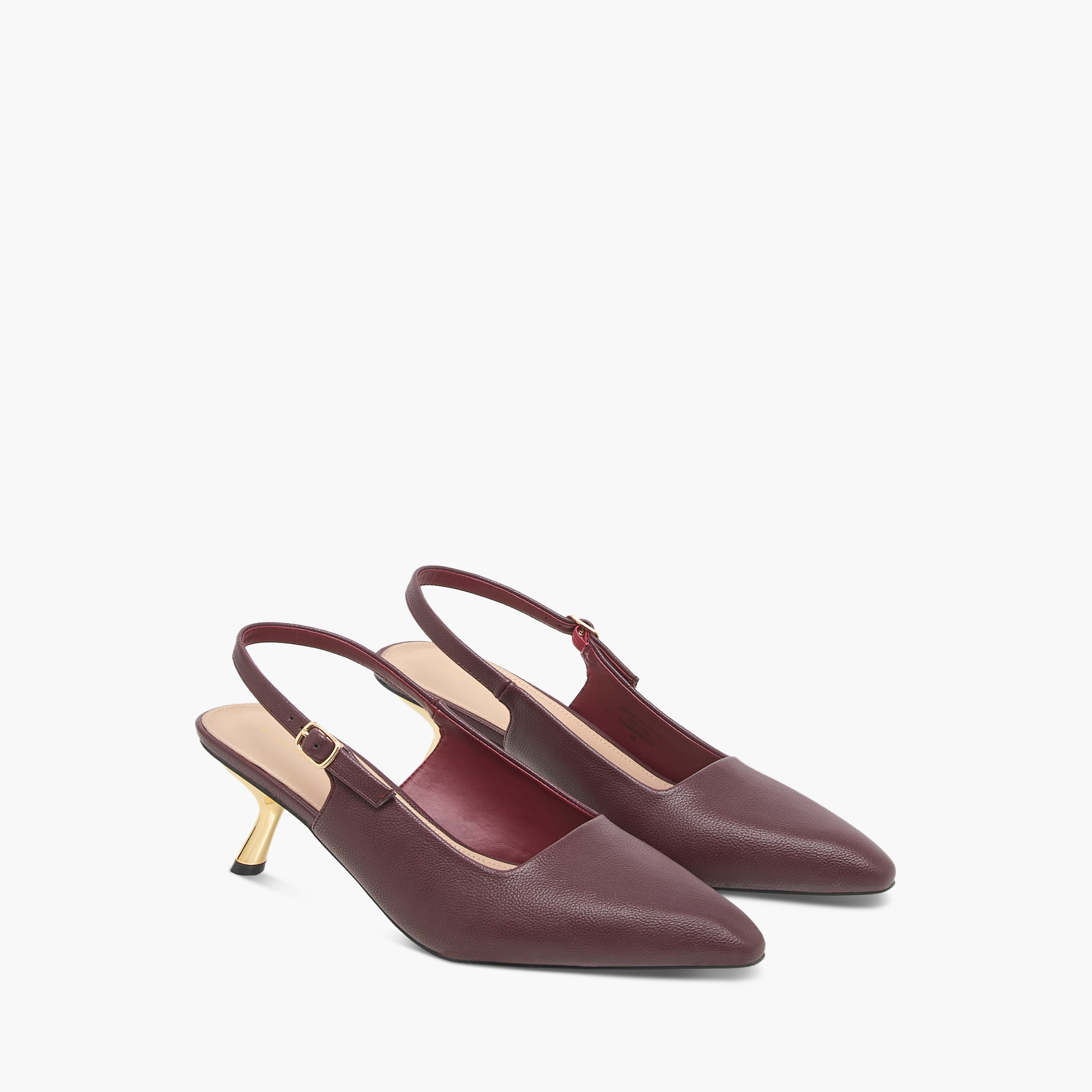 Flora Bella Solid Slingback Sandals with Buckle Closure and Kitten Heels-women-shoes-sandals-heeled-image-1