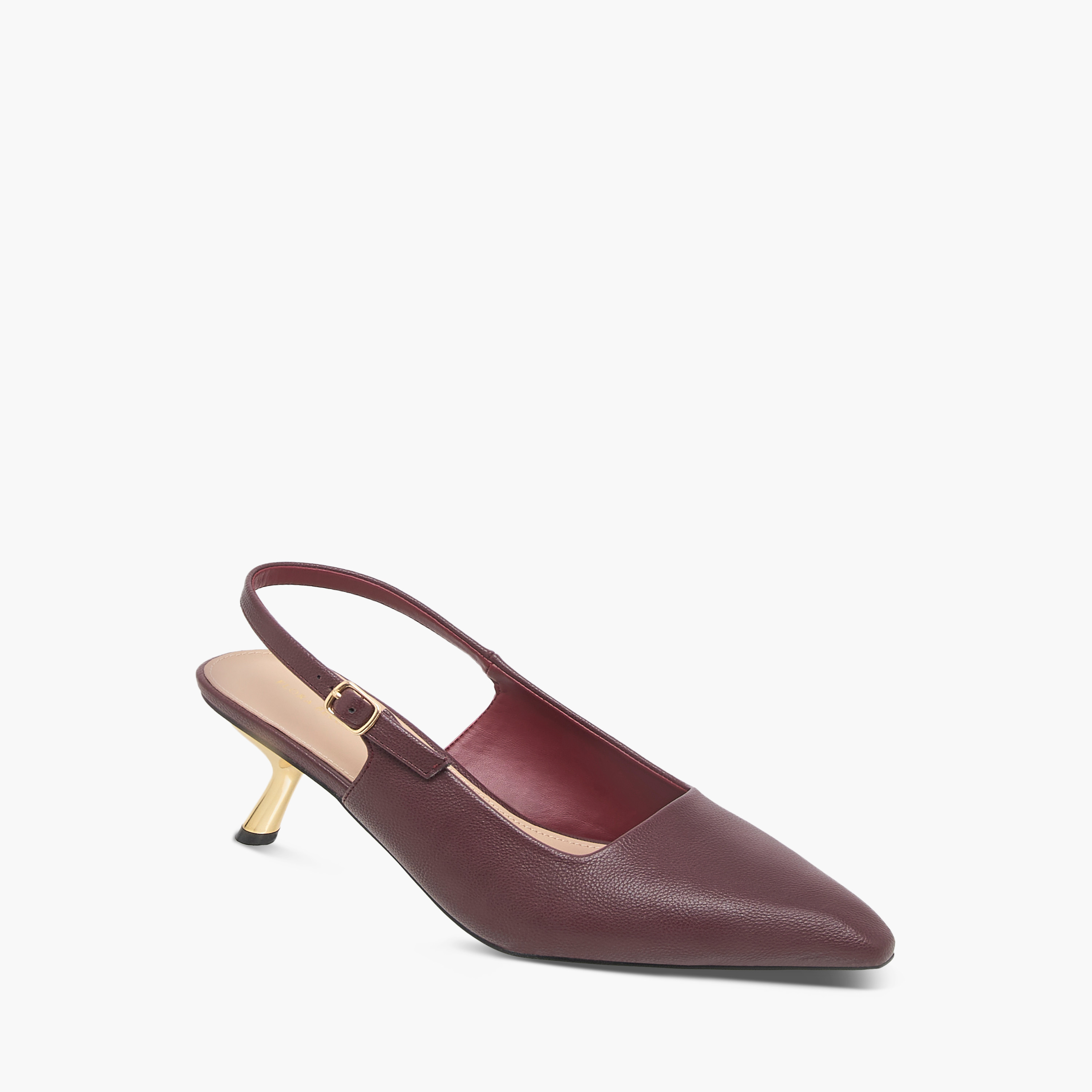 Flora Bella Solid Slingback Sandals with Buckle Closure and Kitten Heels-women-shoes-sandals-heeled-image-2