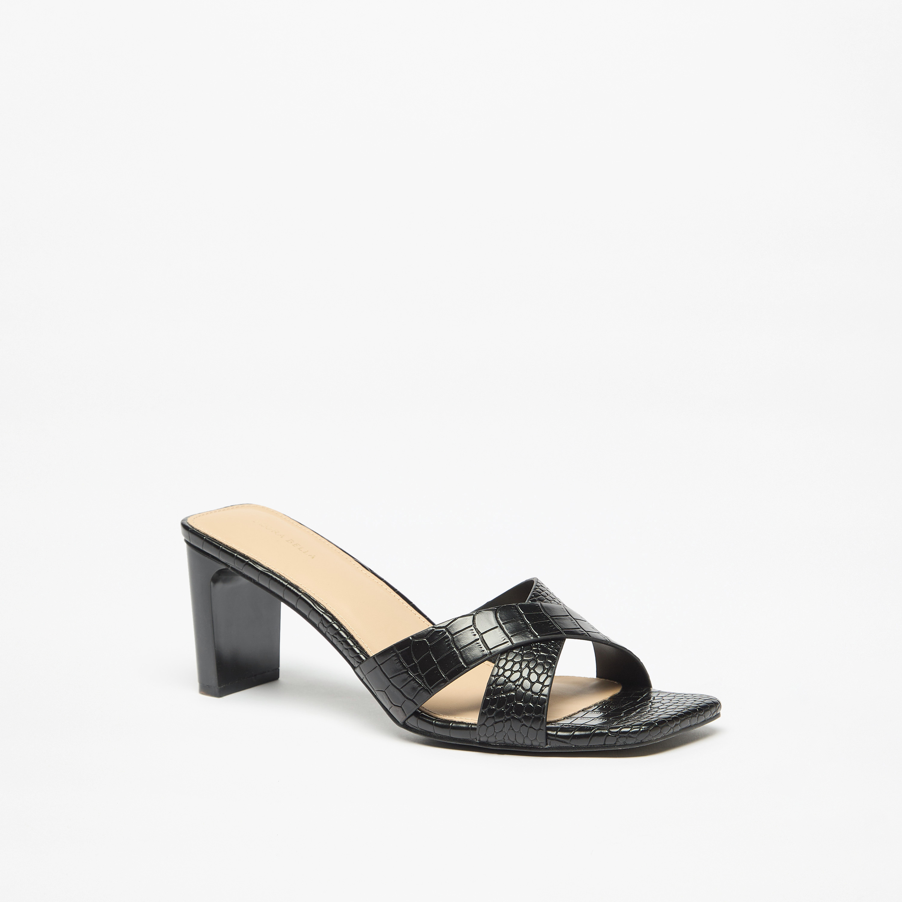 صندل سهل الارتداء بارز الملمس بحزام متقاطع وكعب سميك من فلورا بيلا-women-shoes-sandals-heeled-image-6