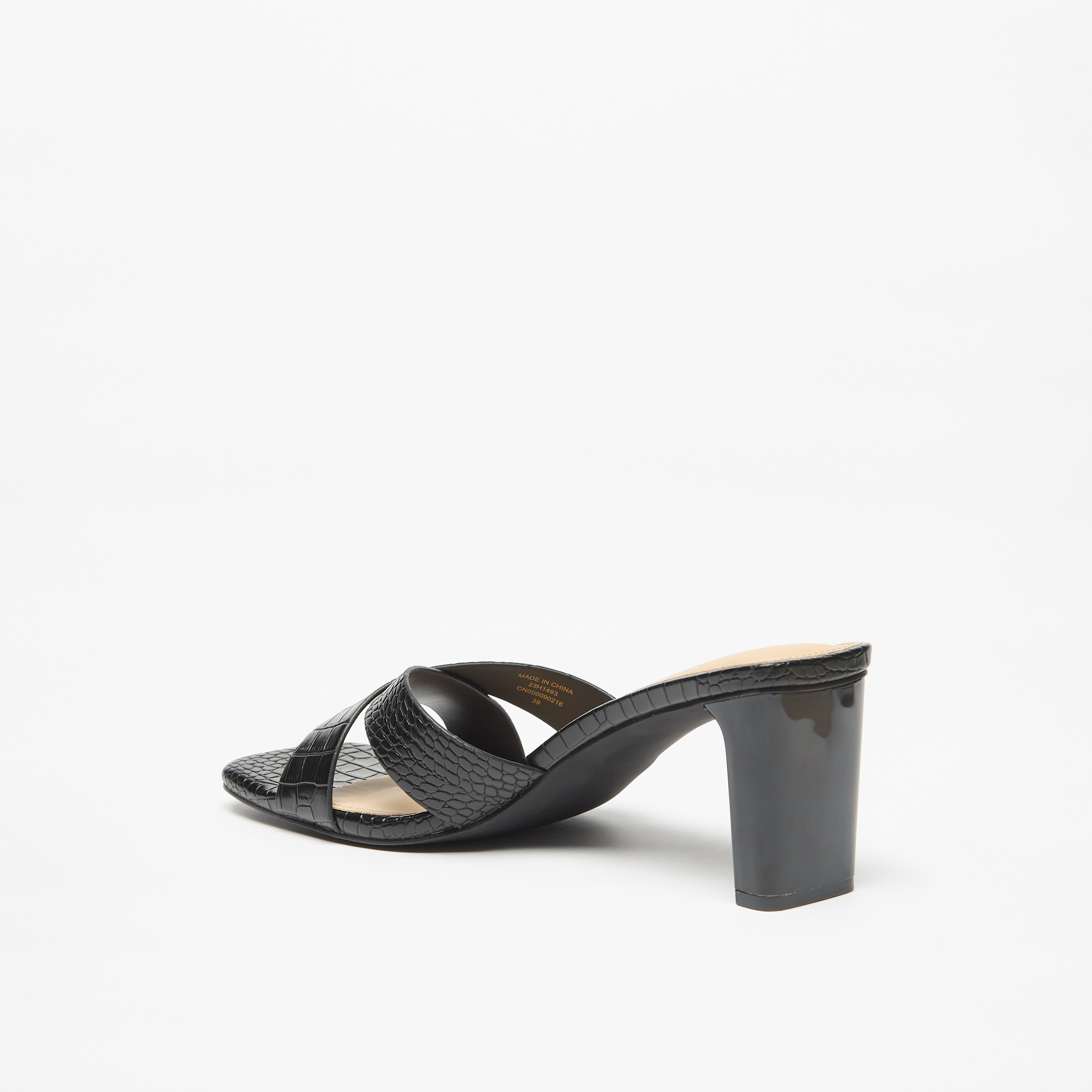 Flora Bella Textured Slip-On Cross Strap Sandals with Block Heels-women-shoes-sandals-heeled-image-2