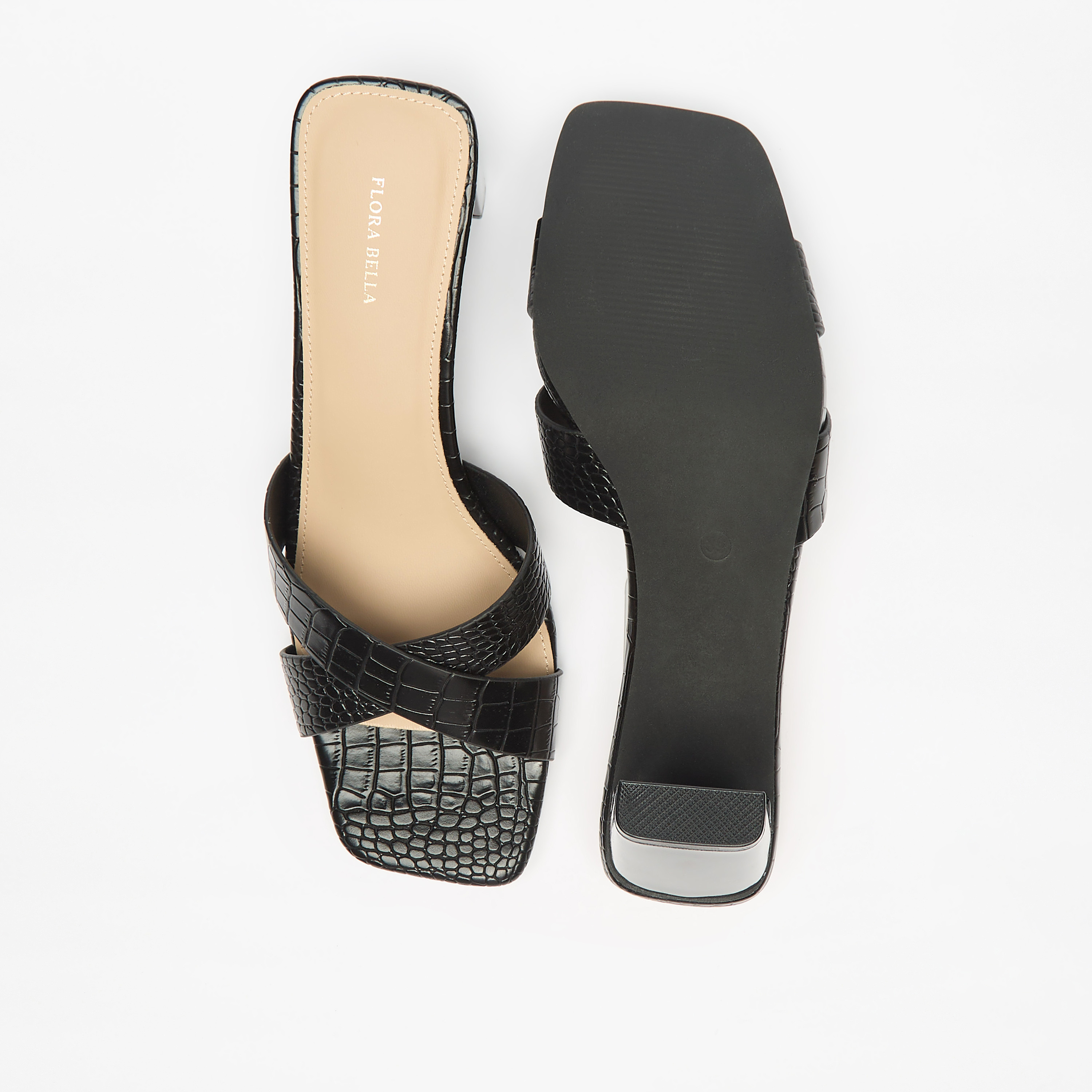 صندل سهل الارتداء بارز الملمس بحزام متقاطع وكعب سميك من فلورا بيلا-women-shoes-sandals-heeled-image-9
