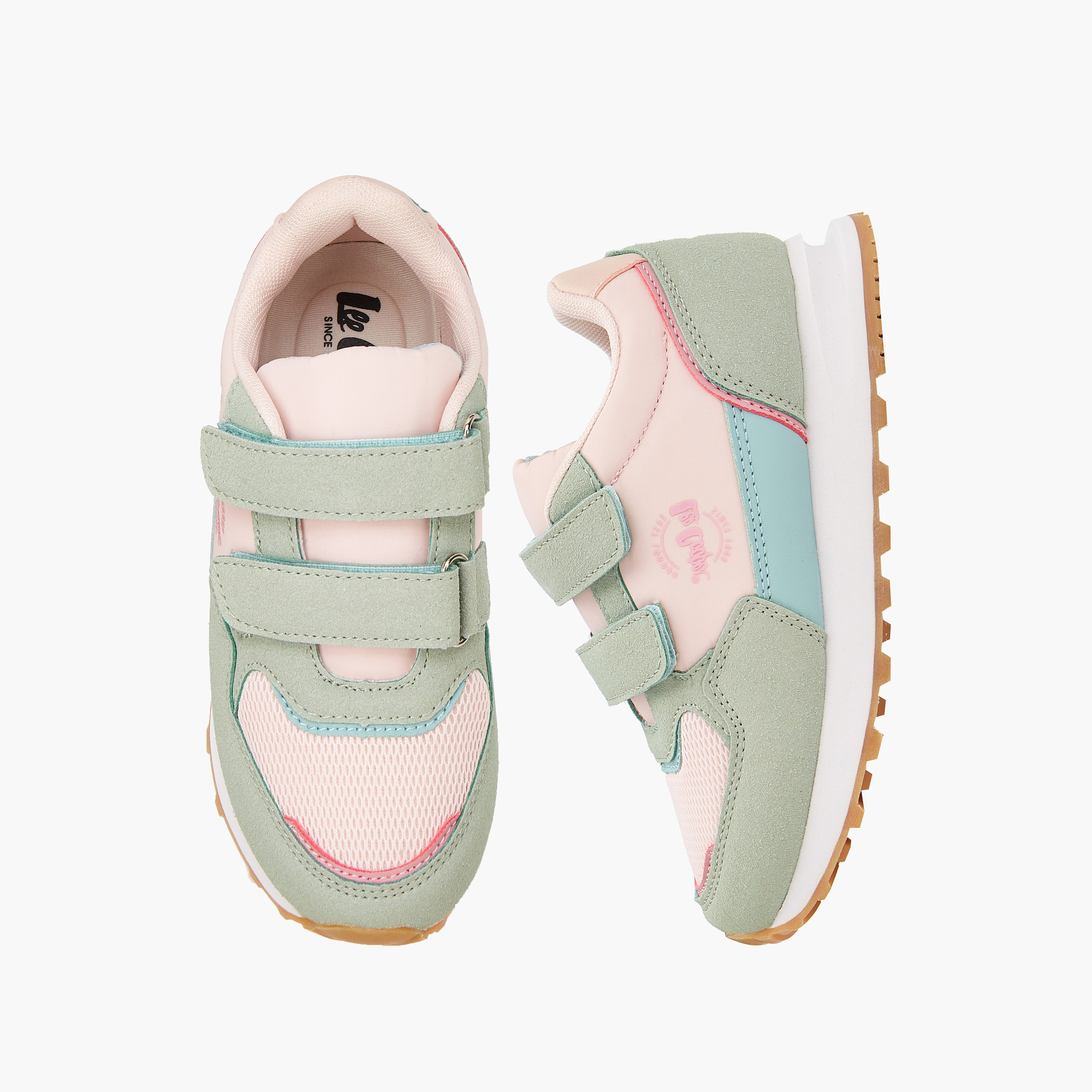 Lee Cooper Girls' Colourblock Sneakers with Hook and Loop Closure-girls-shoes-sneakers-image-1