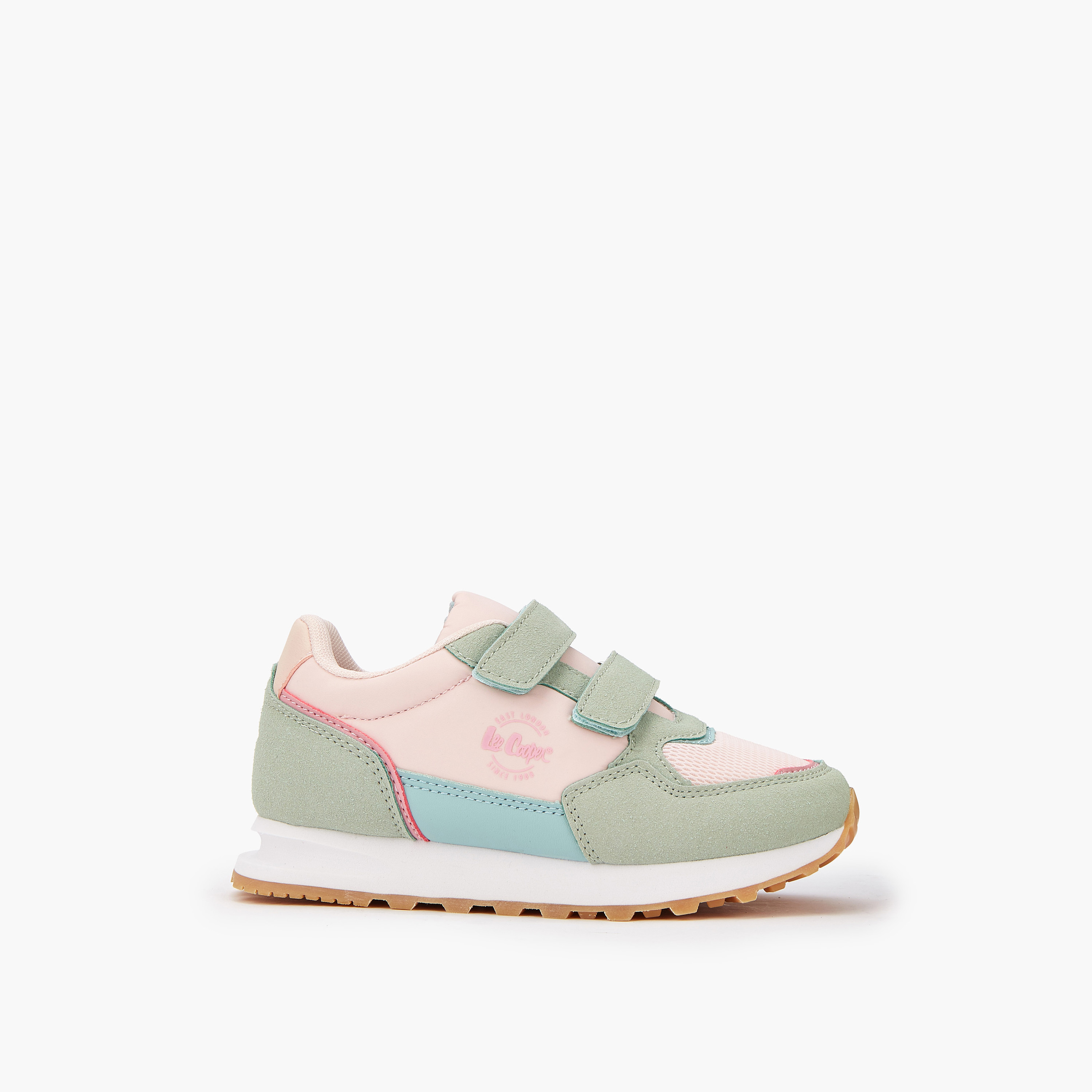 Lee Cooper Girls' Colourblock Sneakers with Hook and Loop Closure-girls-shoes-sneakers-image-2