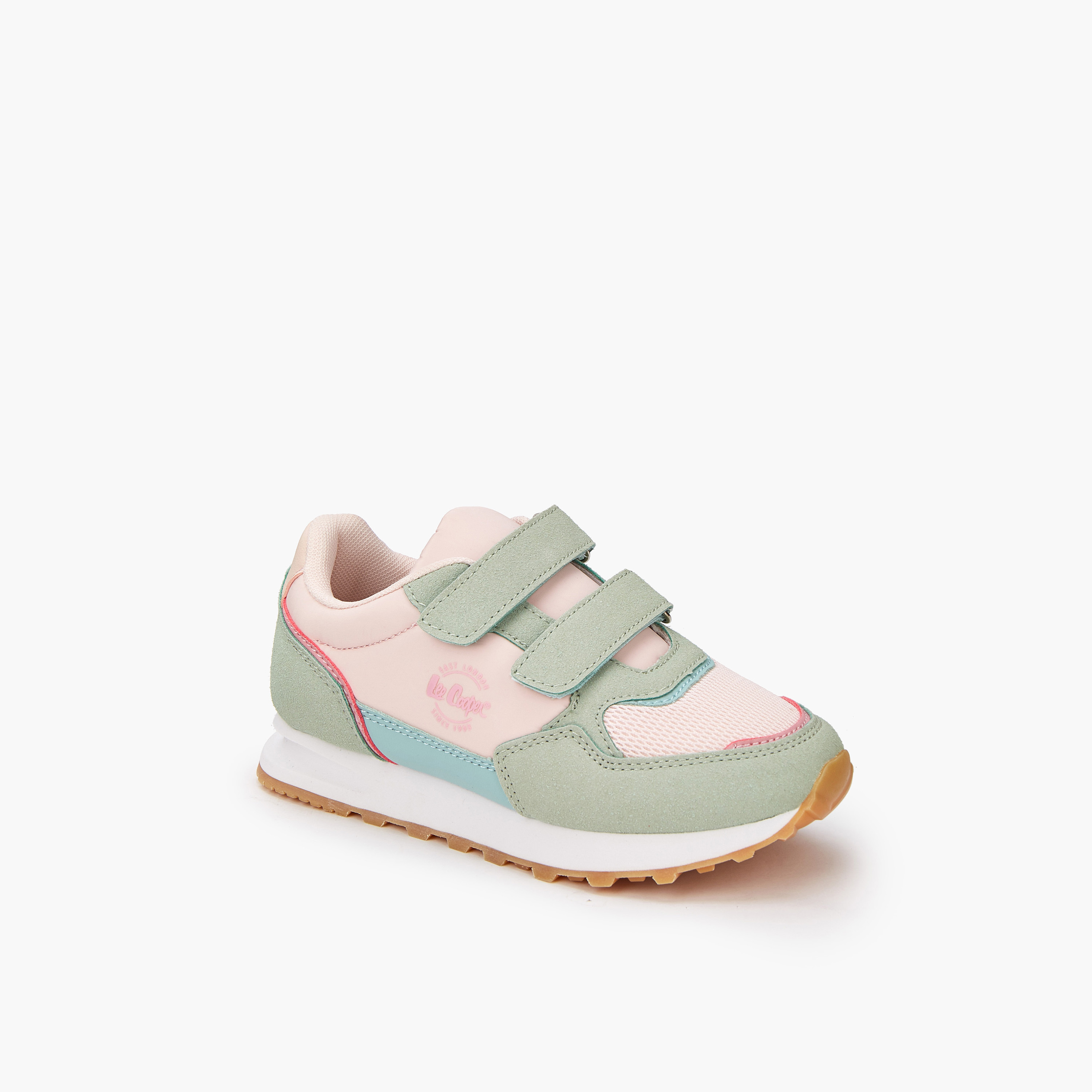 Lee Cooper Girls' Colourblock Sneakers with Hook and Loop Closure-girls-shoes-sneakers-image-3