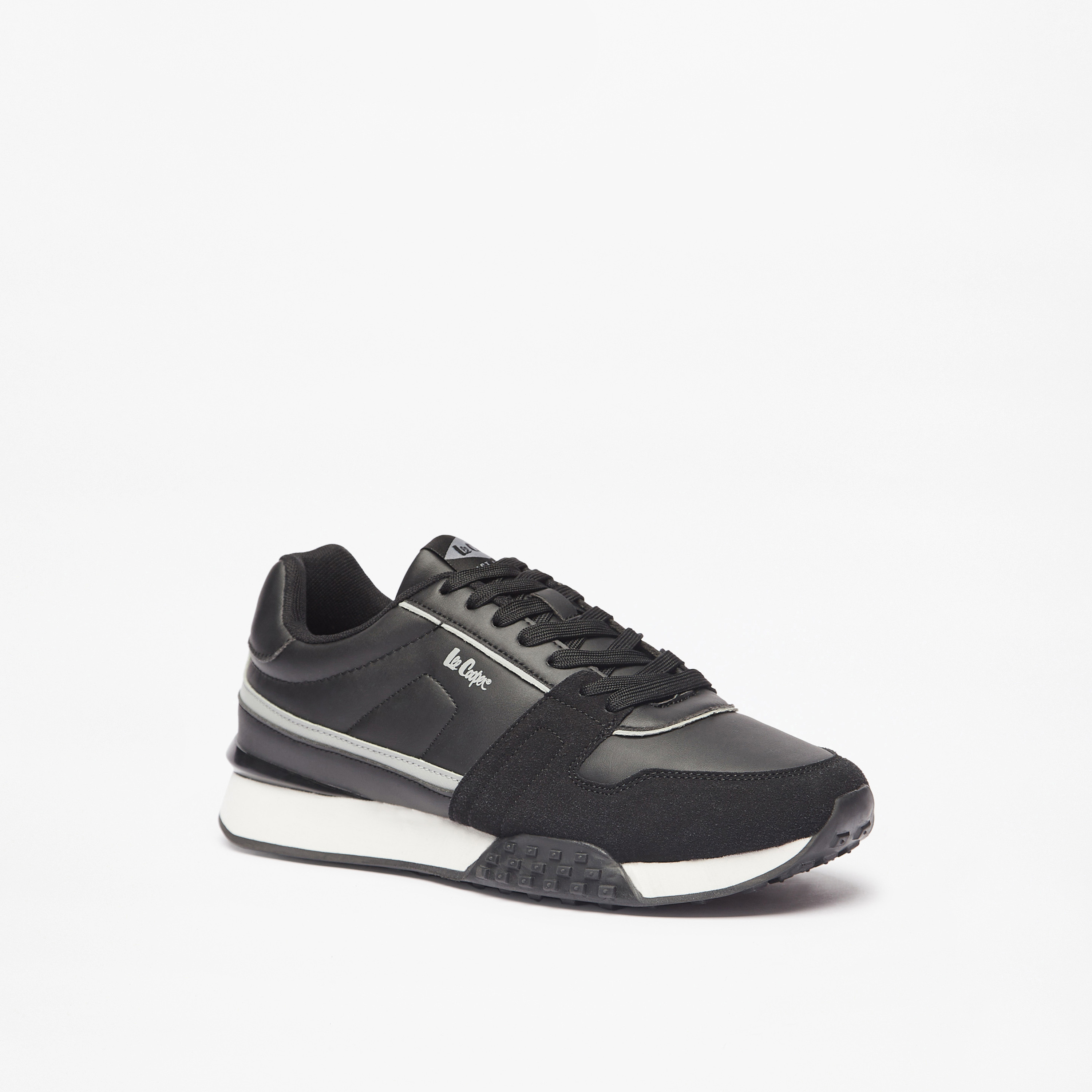 حذاء سنيكرز بتفاصيل شعار ورباط إغلاق للرجال من لي كوبر-men-shoes-sneakers-image-1