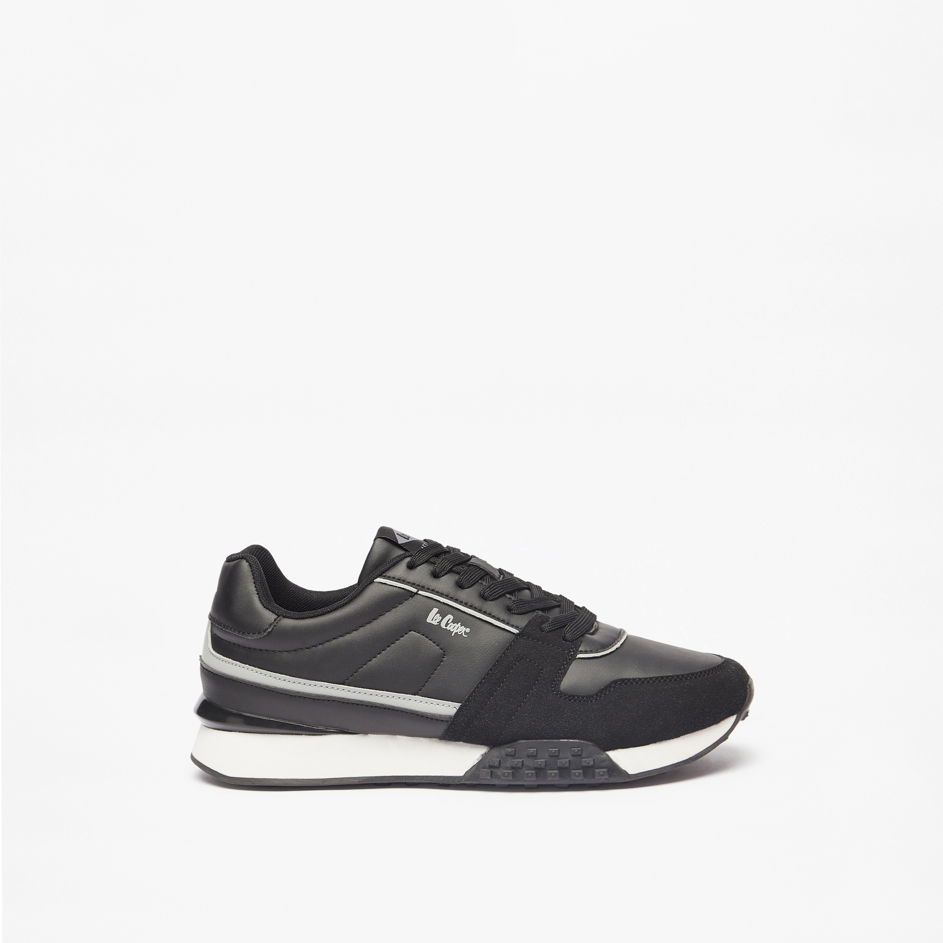 حذاء سنيكرز بتفاصيل شعار ورباط إغلاق للرجال من لي كوبر-men-shoes-sneakers-image-3