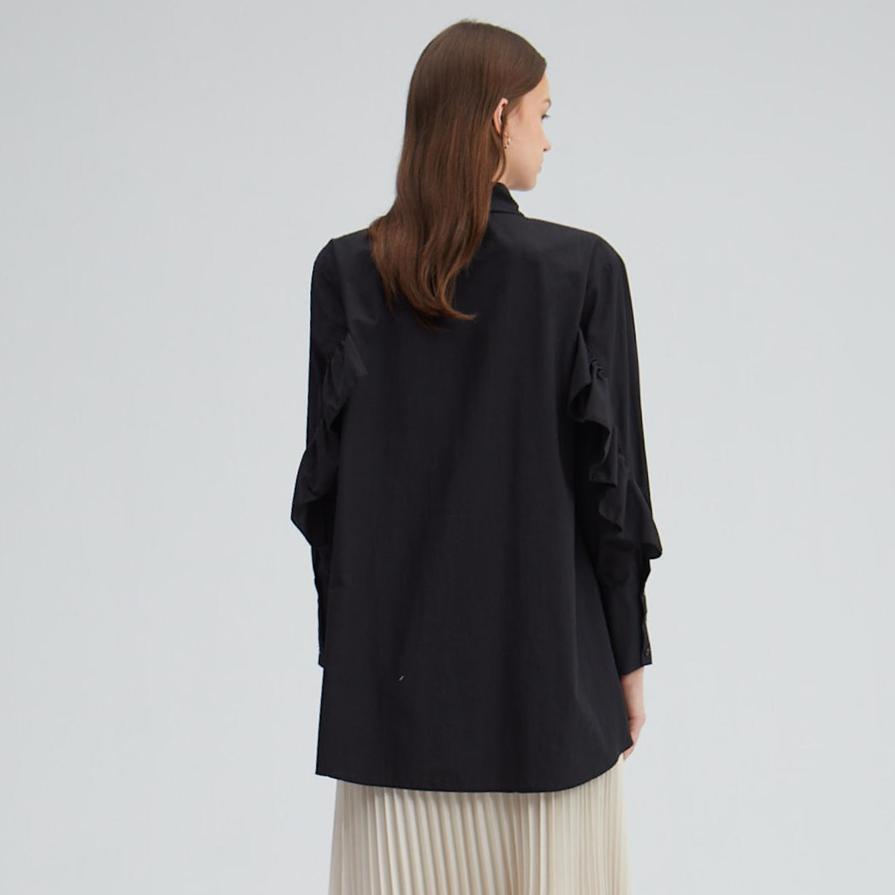 قميص بأكمام طويلة بياقة سادة من توش بريف-women-clothing-shirtsandblouses-blouses-image-1