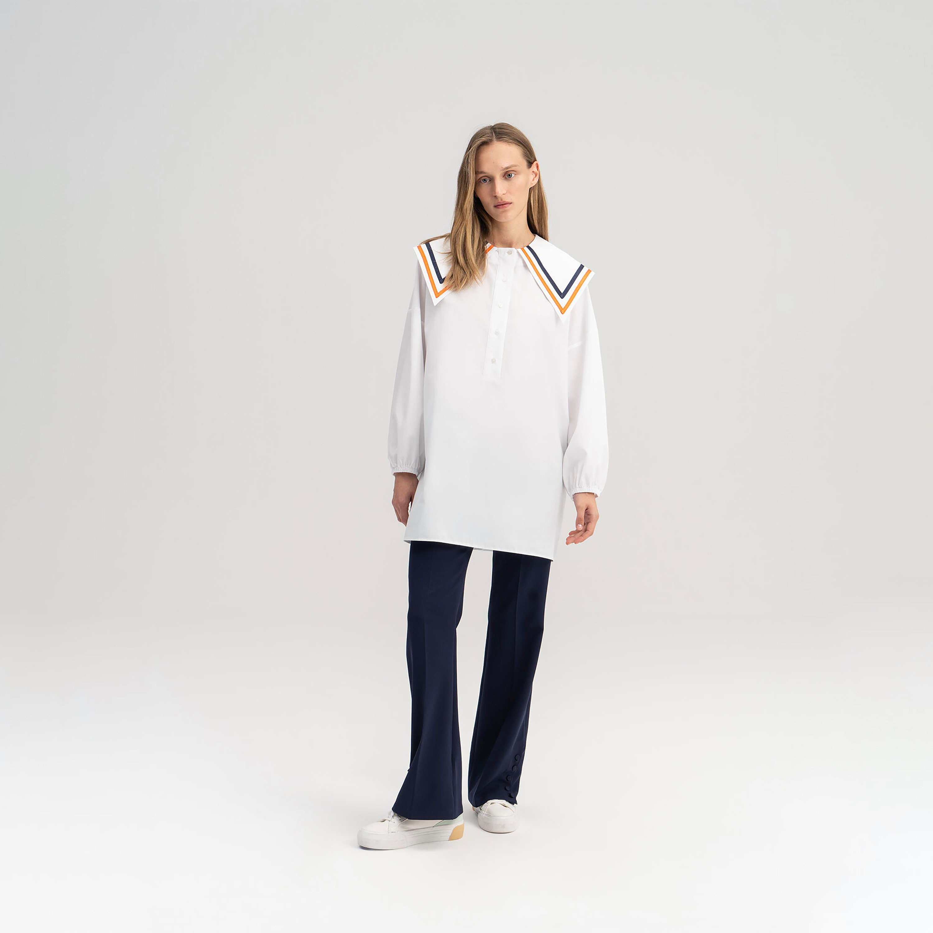 تونك بأكمام طويلة وياقة بيتر بان سادة من توش بريف-women-clothing-shirtsandblouses-blouses-image-2
