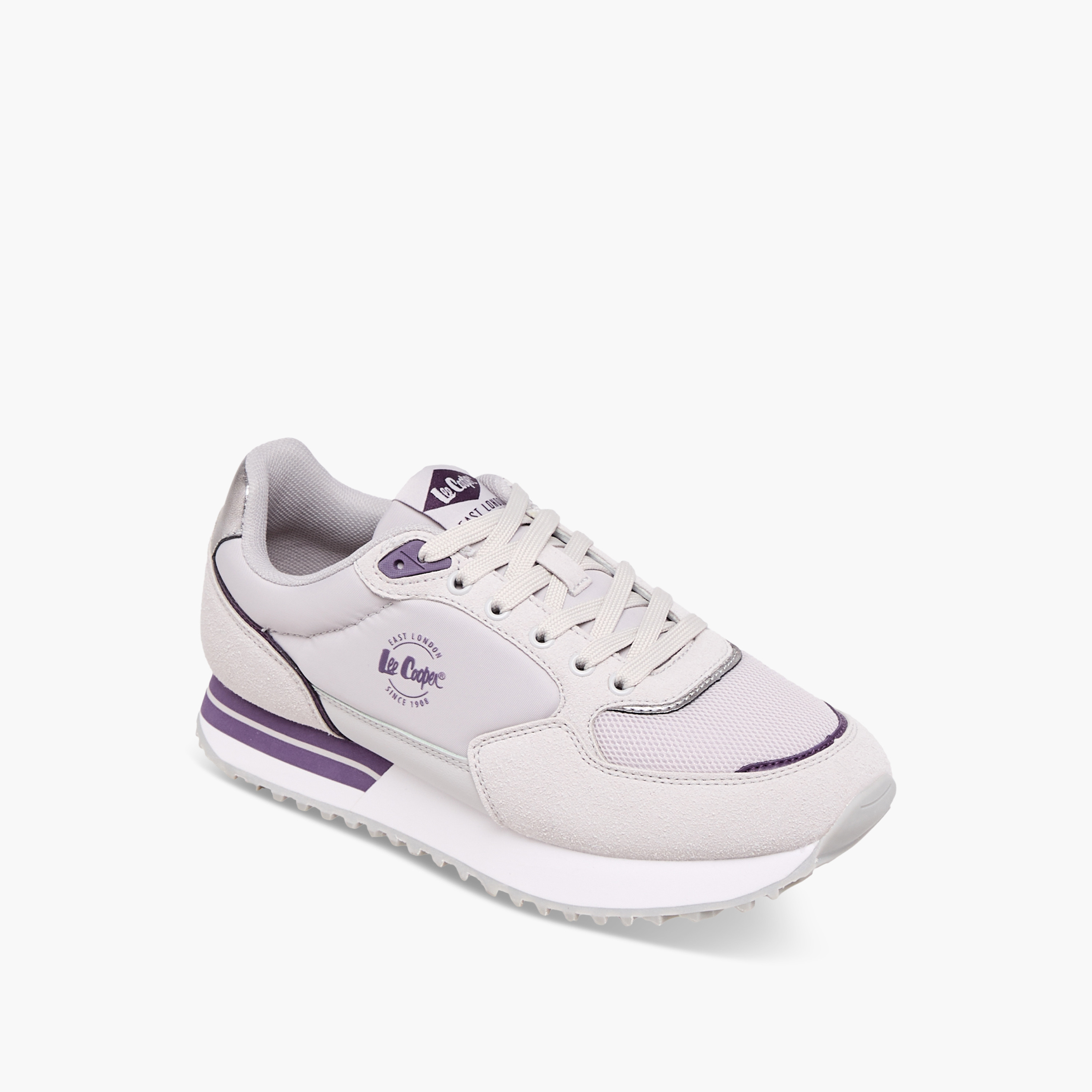 Lee Cooper Women's Logo Print Sneakers with Lace-Up Closure-women-shoes-sneakers-image-3