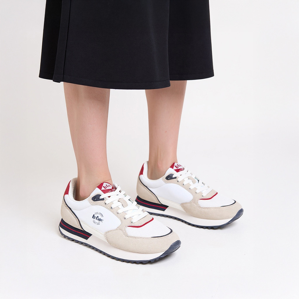 Lee Cooper Women's Logo Print Sneakers with Lace-Up Closure-women-shoes-sneakers-image-2