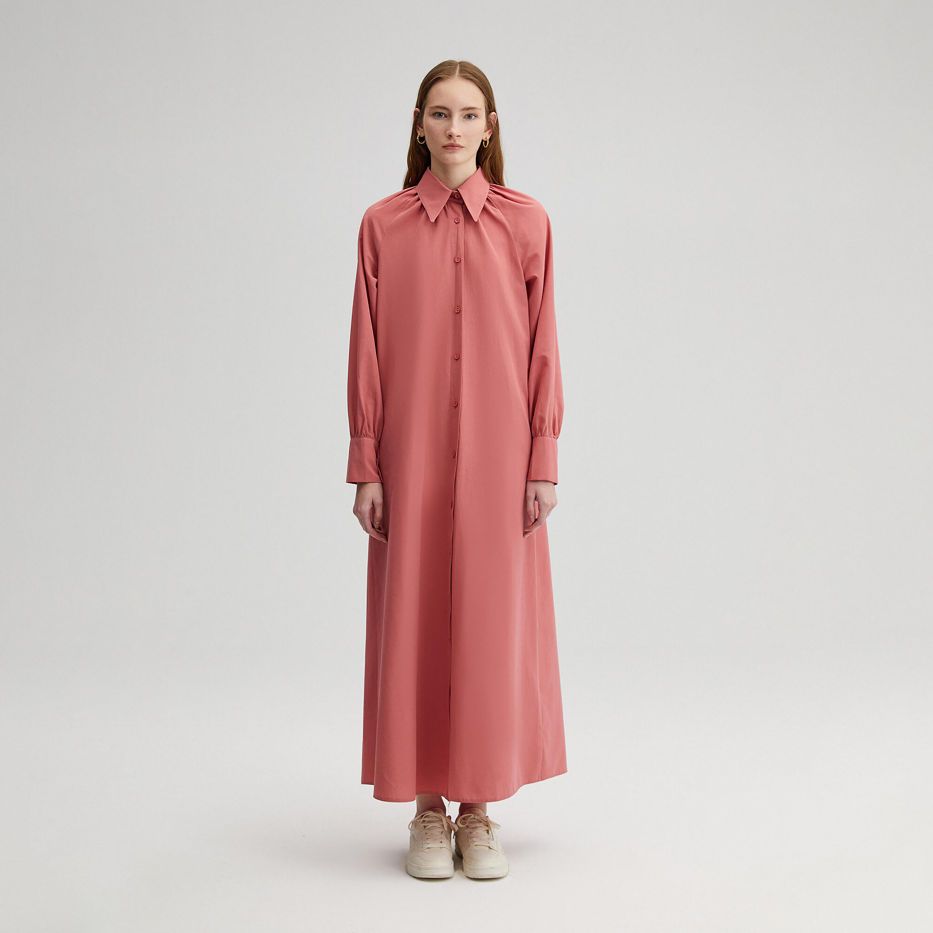 Touche Prive Plain Collared Maxi Shirt Dress-women-clothing-dresses-image-1