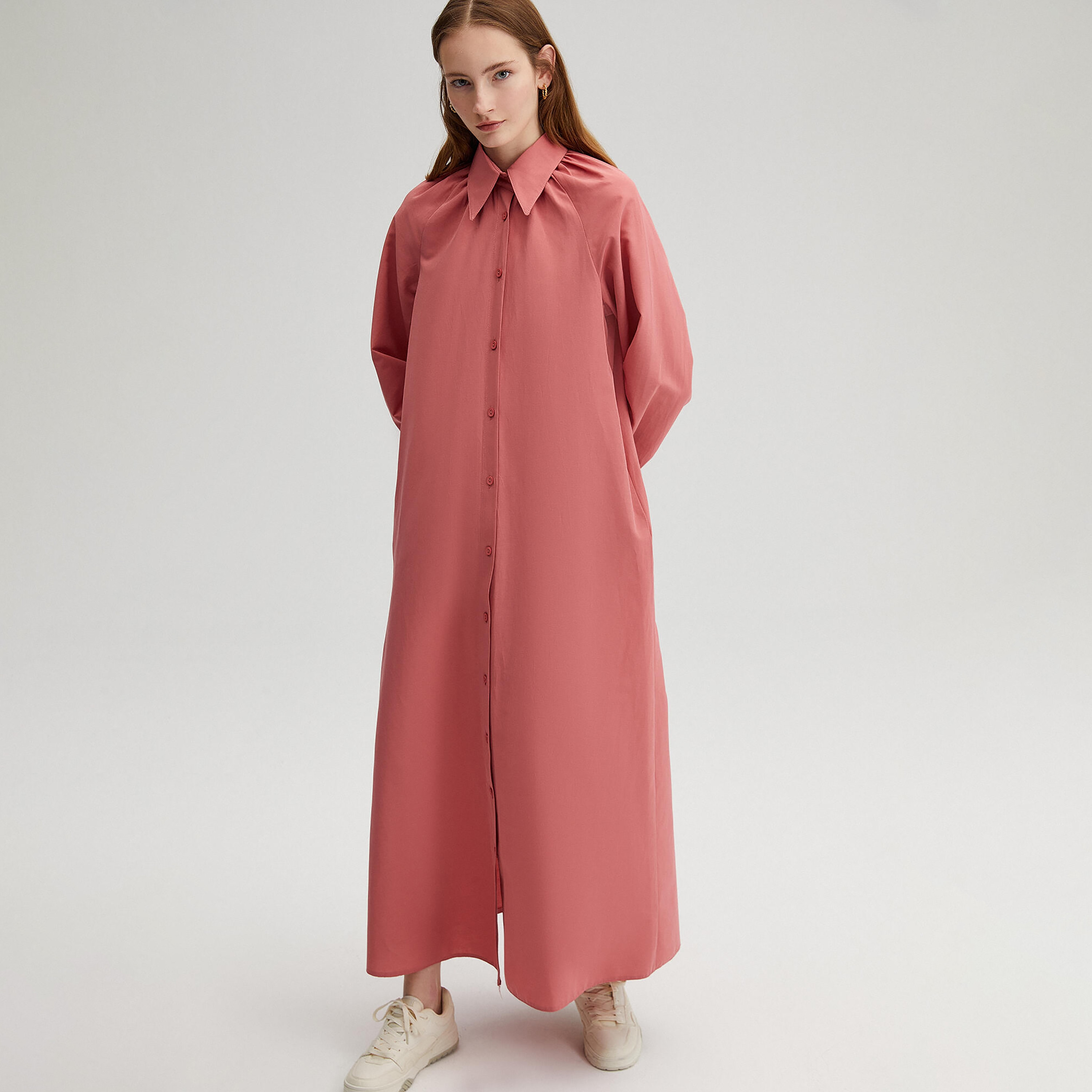فستان ماكسي قميص سادة ذو ياقة من توش بريف-women-clothing-dresses-image-4