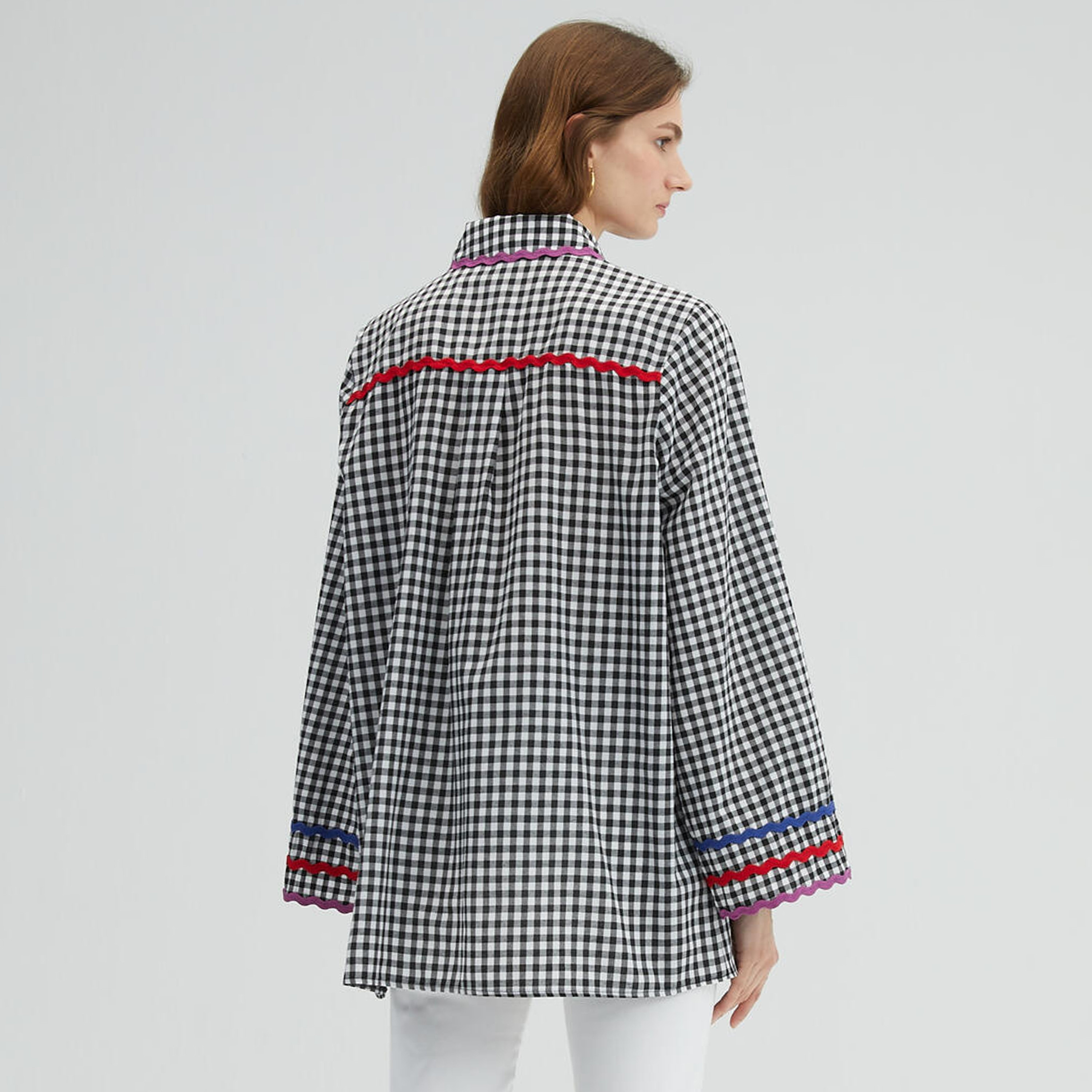 قميص بأكمام طويلة بياقة ذات مربعات من توش بريف-women-clothing-shirtsandblouses-blouses-image-4