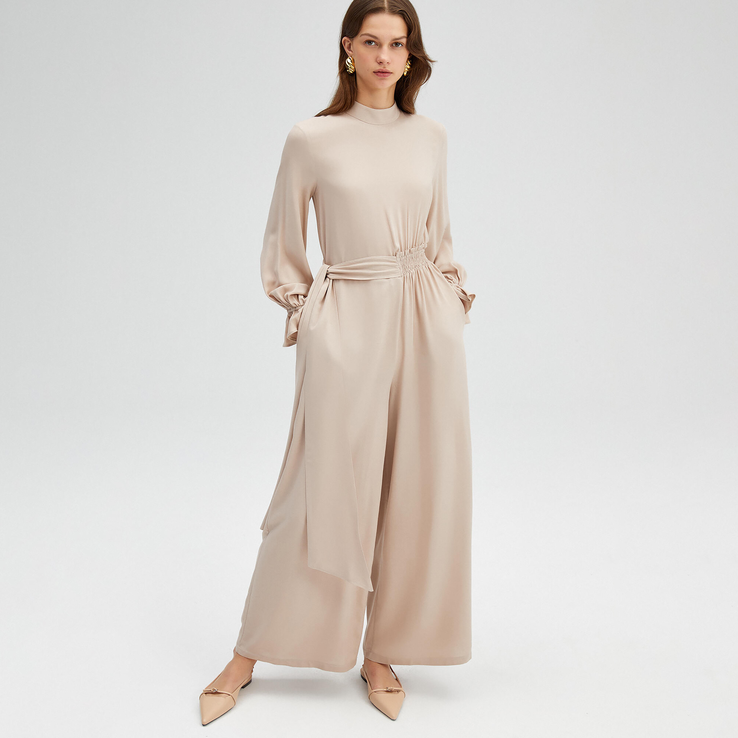 Touche Prive Plain High Neck Jumpsuit-women-clothing-jumpsuits-image-2
