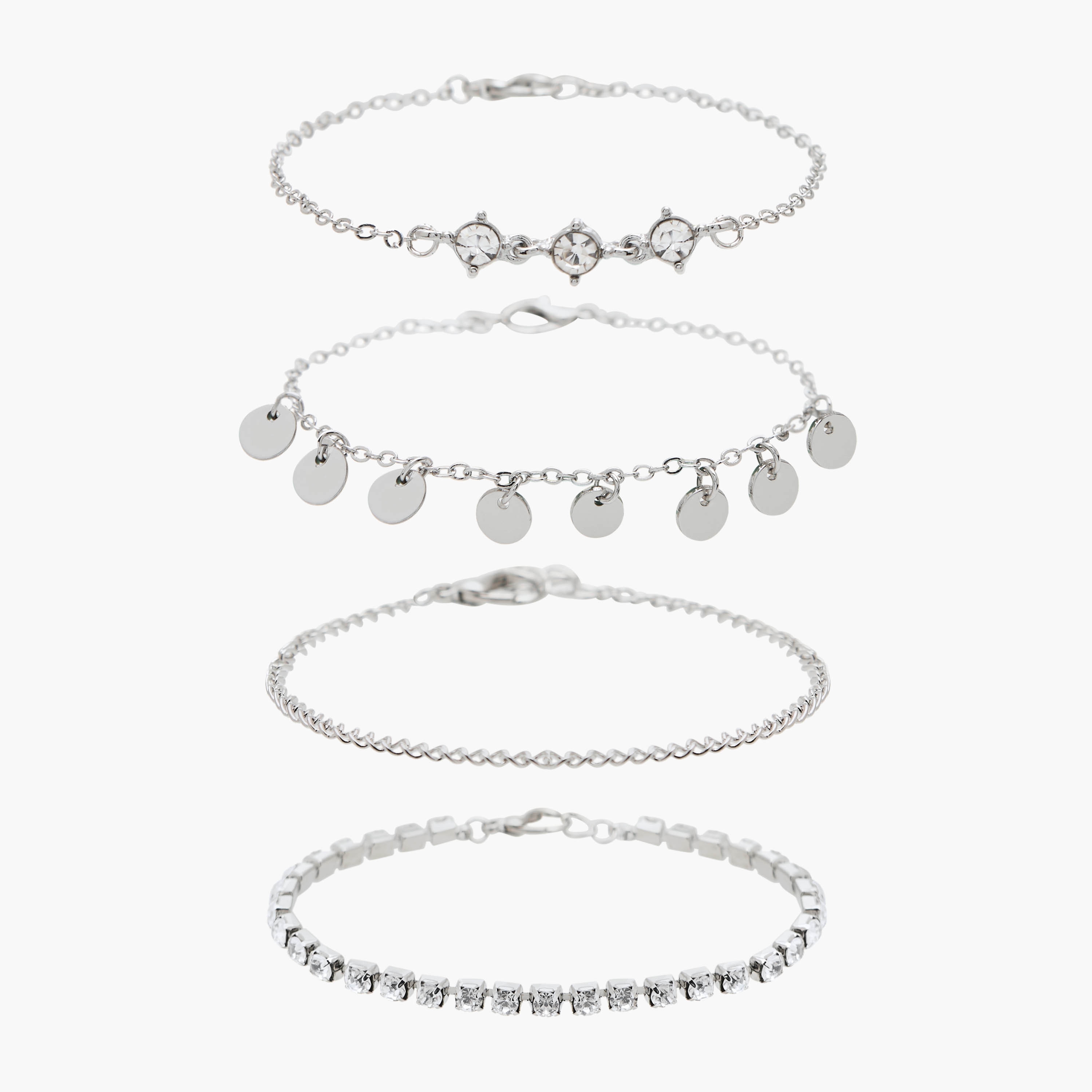 أساور مزينة بلون ذهبي من فلورا بيلا - عبوة 4 قطع-women-watchesandjewellery-jewellery-banglesandbracelets-image-1