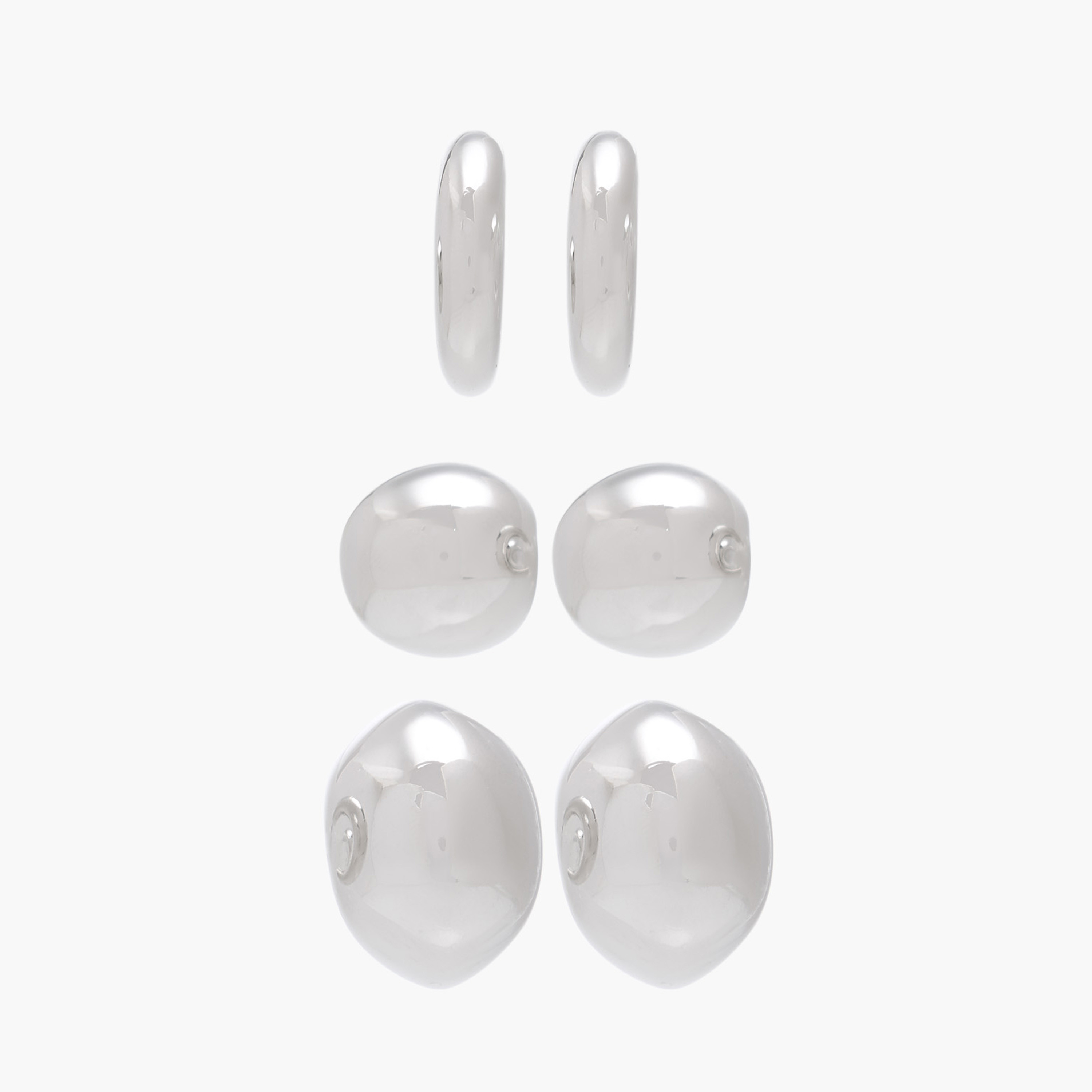 Flora Bella Pack of 3 Gold Tone Earrings with Pushback Closure-women-watchesandjewellery-jewellery-earrings-image-1
