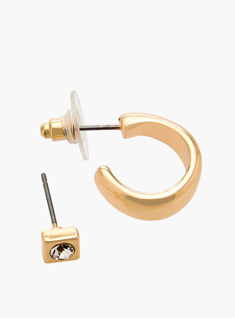 طقم حلقان ميتاليك بمكبس إغلاق خلفي 6 أزواج من فلورا بيلا-women-watchesandjewellery-jewellery-earrings-image-4