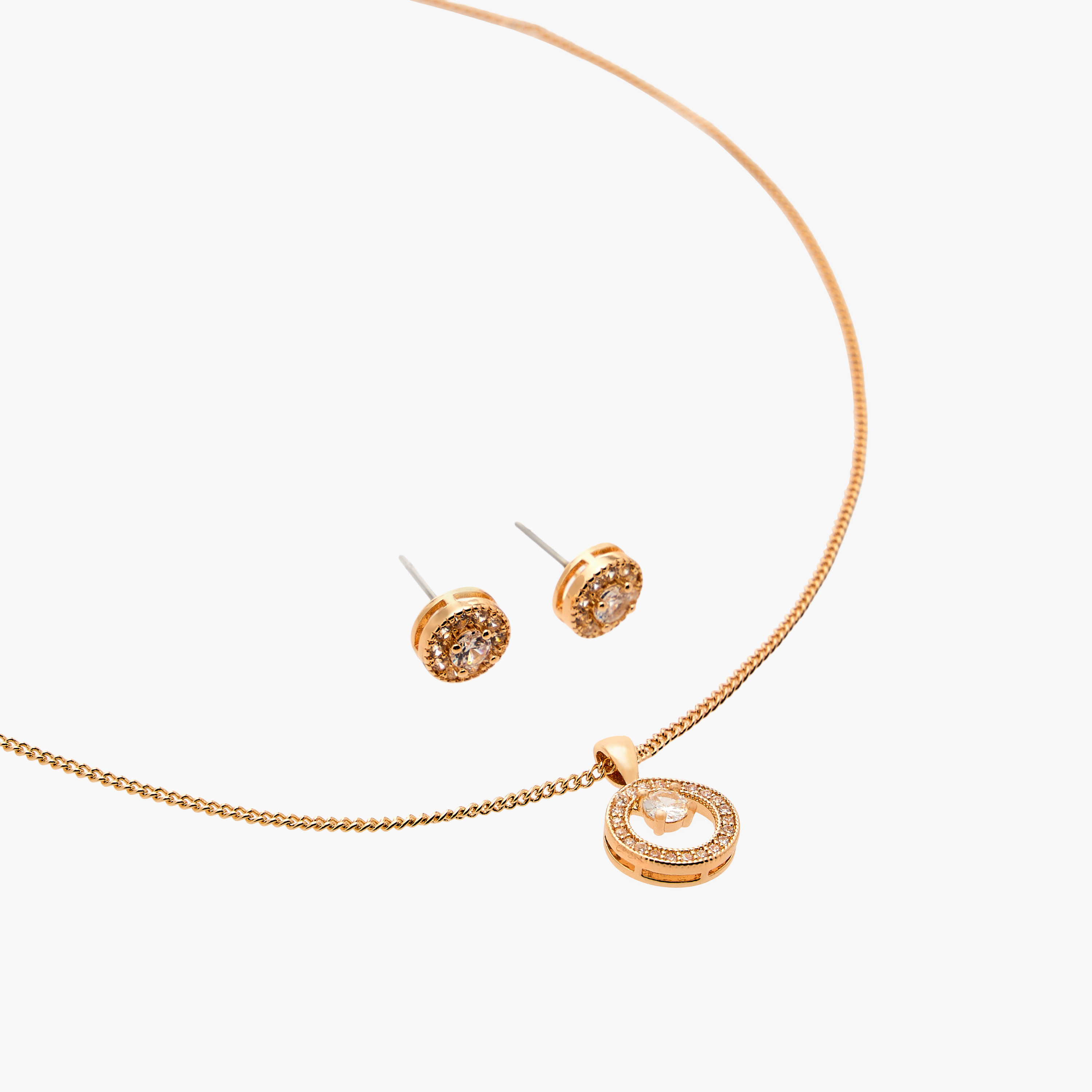 Flora Bella Set of 2 Embellished Metal Necklace and Earrings-women-watchesandjewellery-jewellery-jewellerysets-image-4